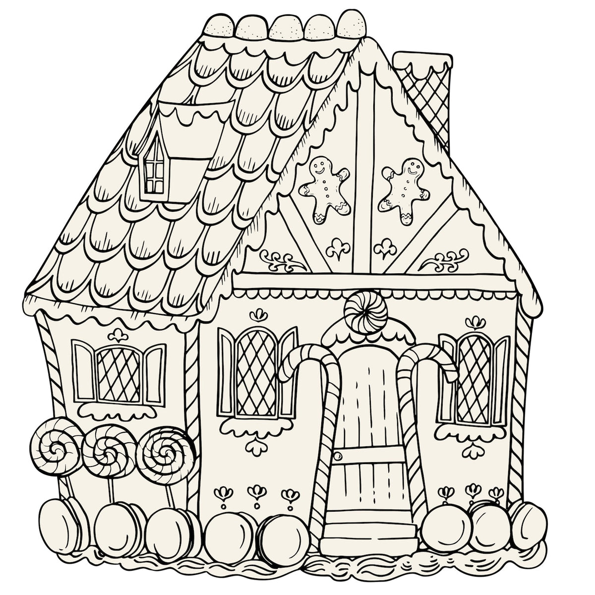 Die-cut Gingerbread House Coloring Placemat