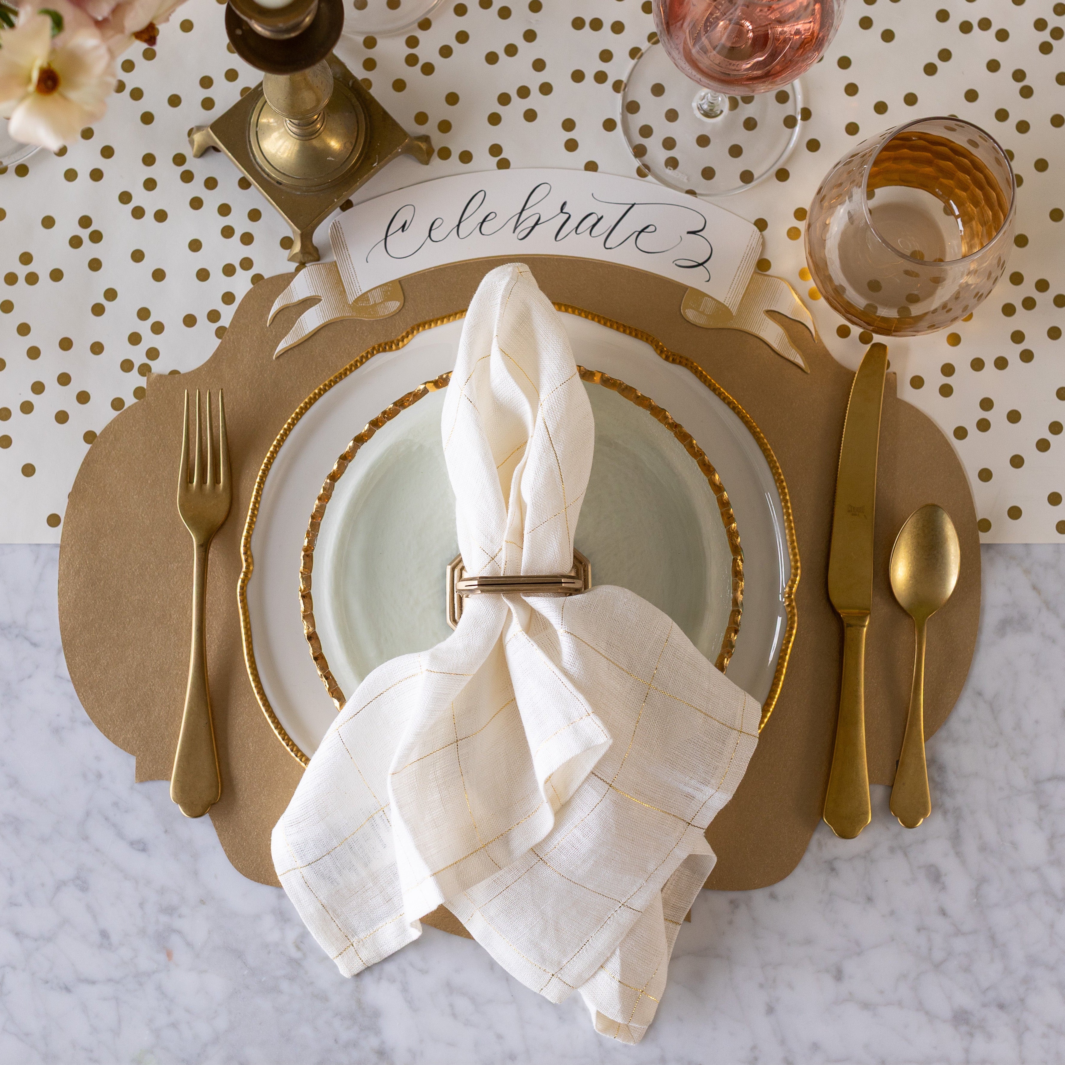 Classic Gold Banner Table Accent