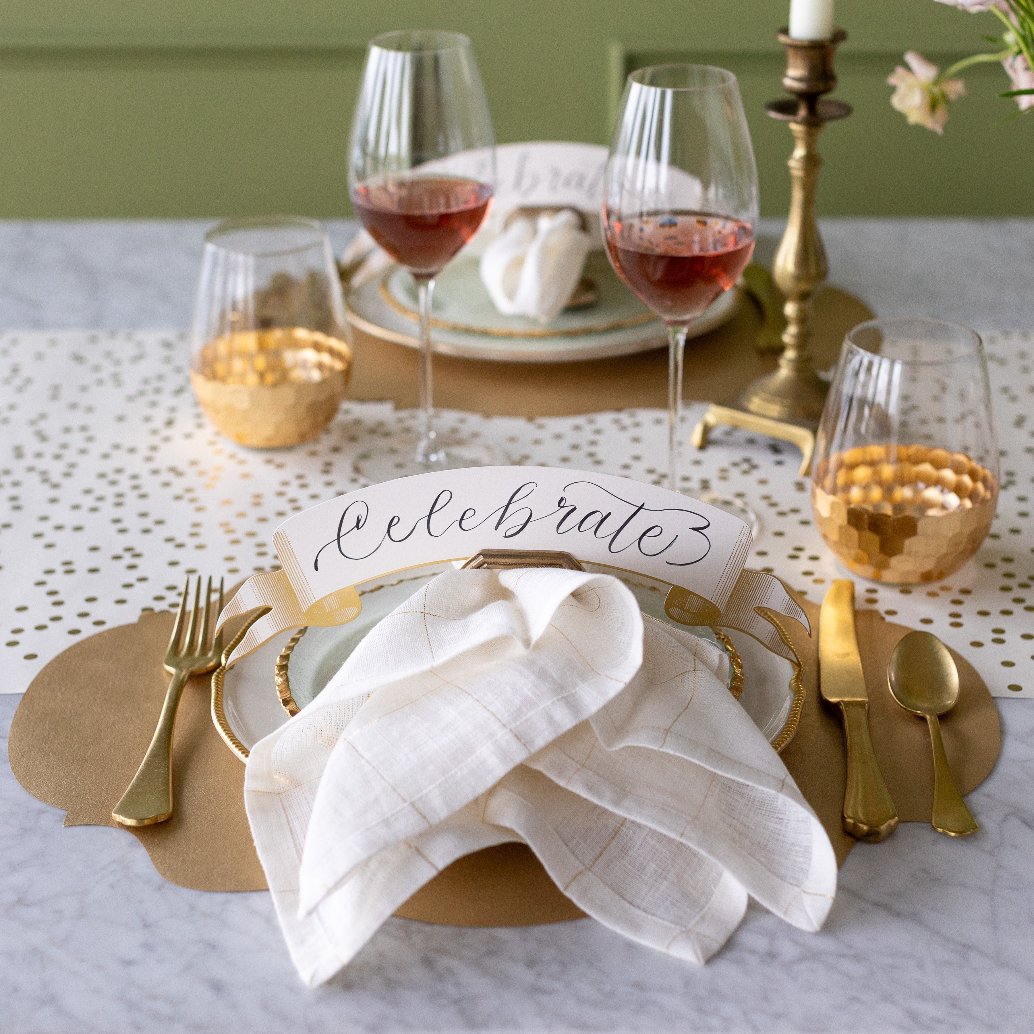 Classic Gold Banner Table Accent