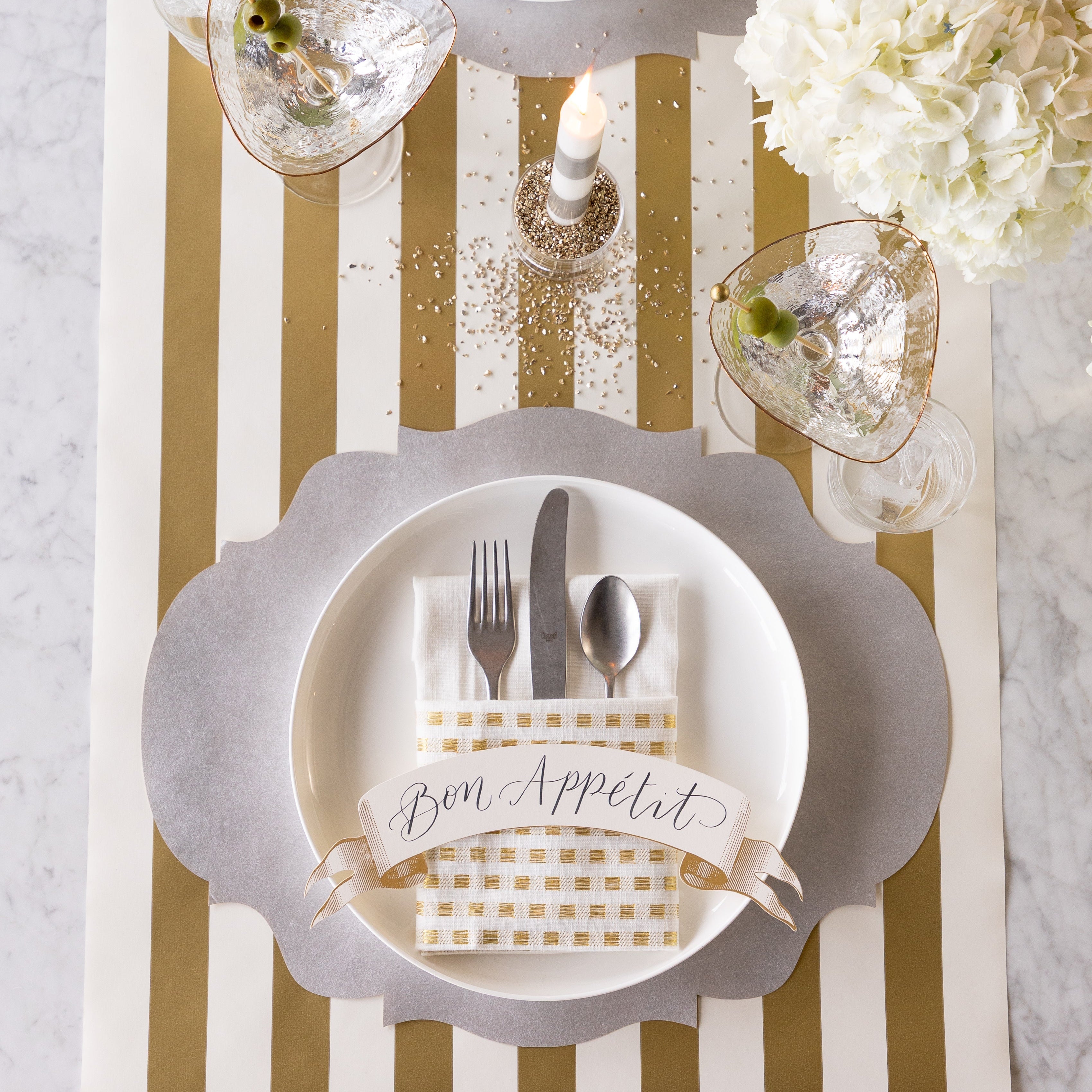 Die-cut Silver French Frame Placemat