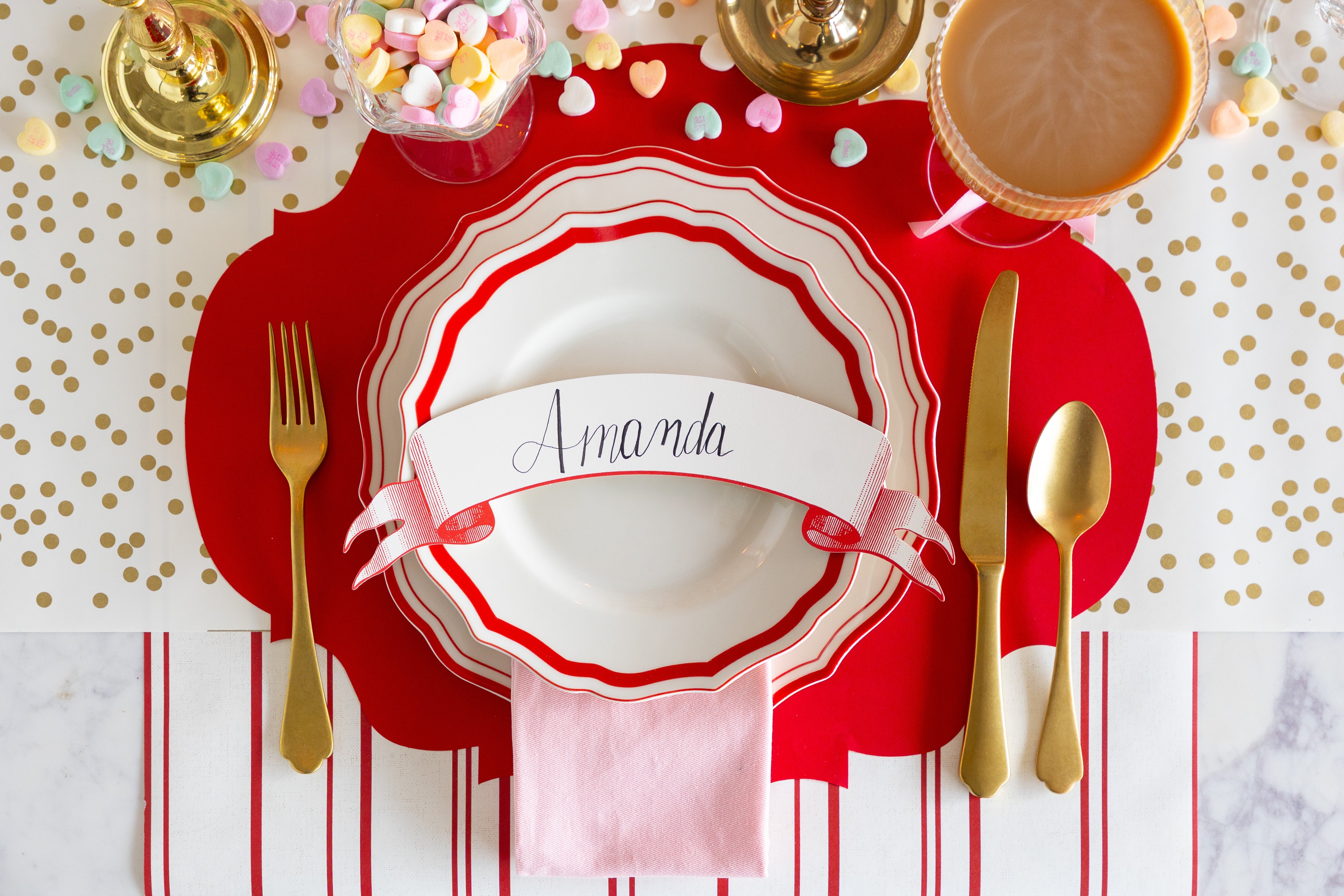 Die-cut Red French Frame Placemat
