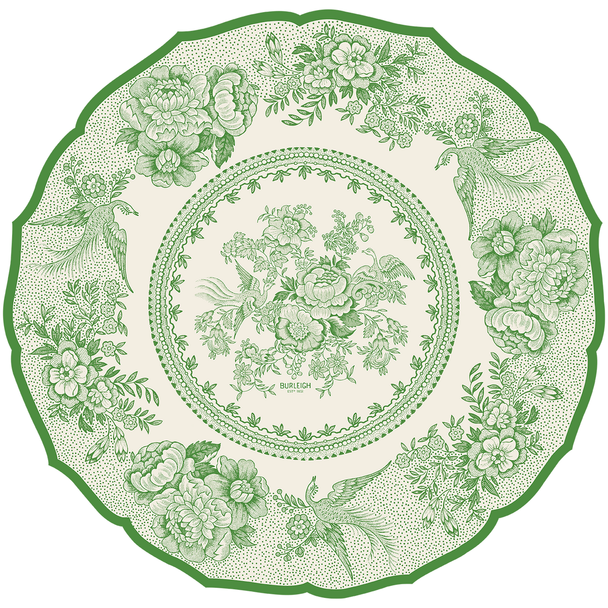 Die-cut Green Asiatic Pheasants Placemat