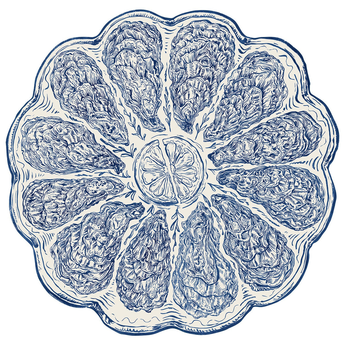 Die-cut Blue Oyster Plate Placemat