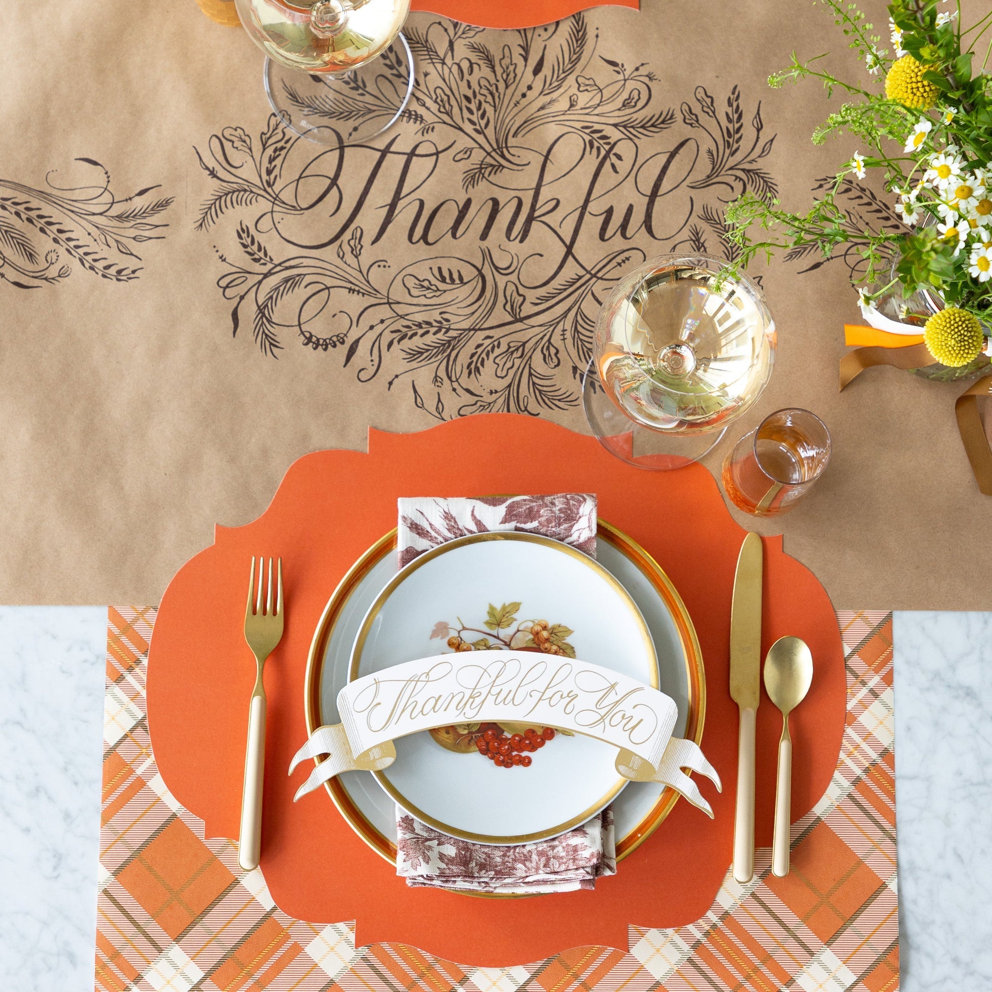Die-cut Orange French Frame Placemat