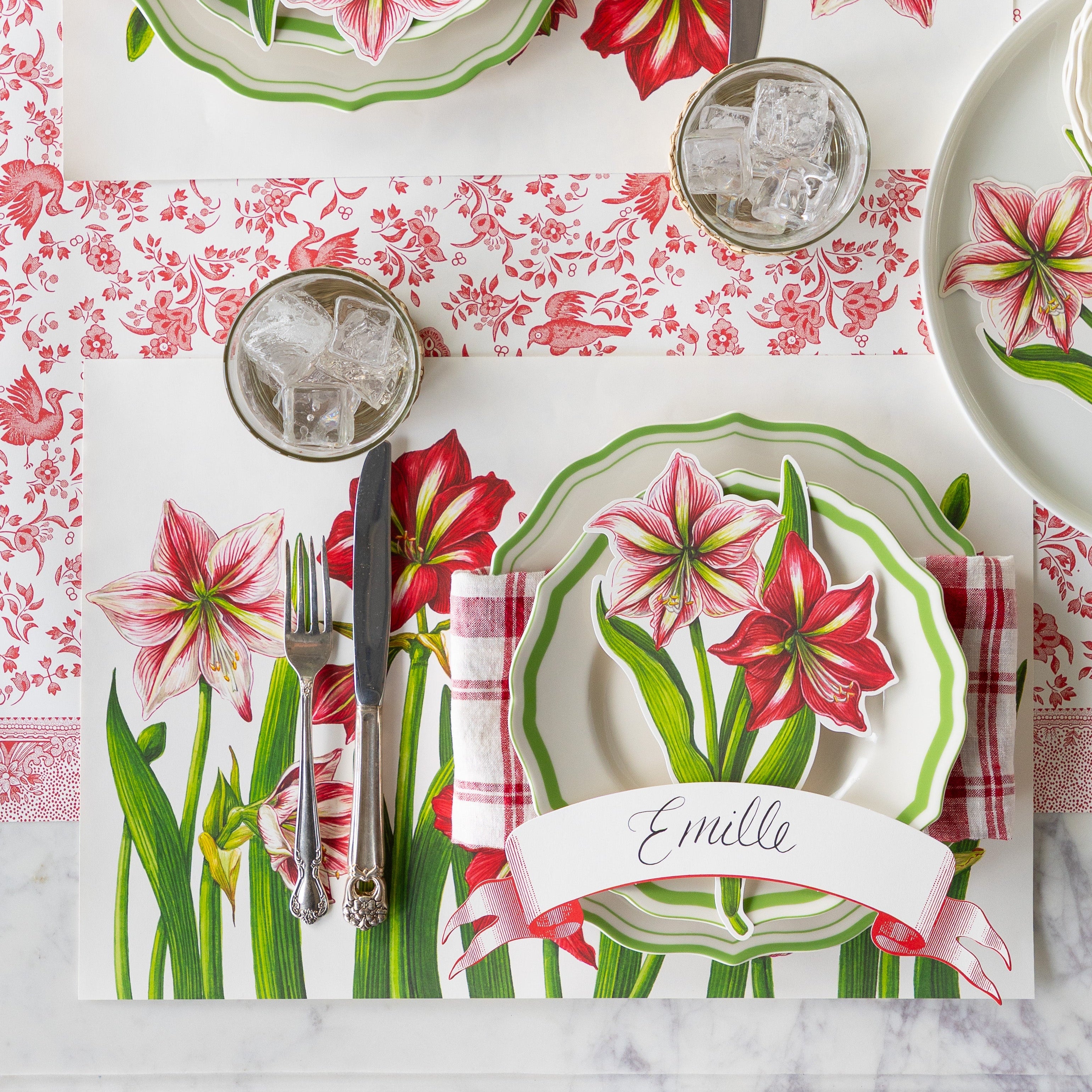 Classic Red Banner Table Accent