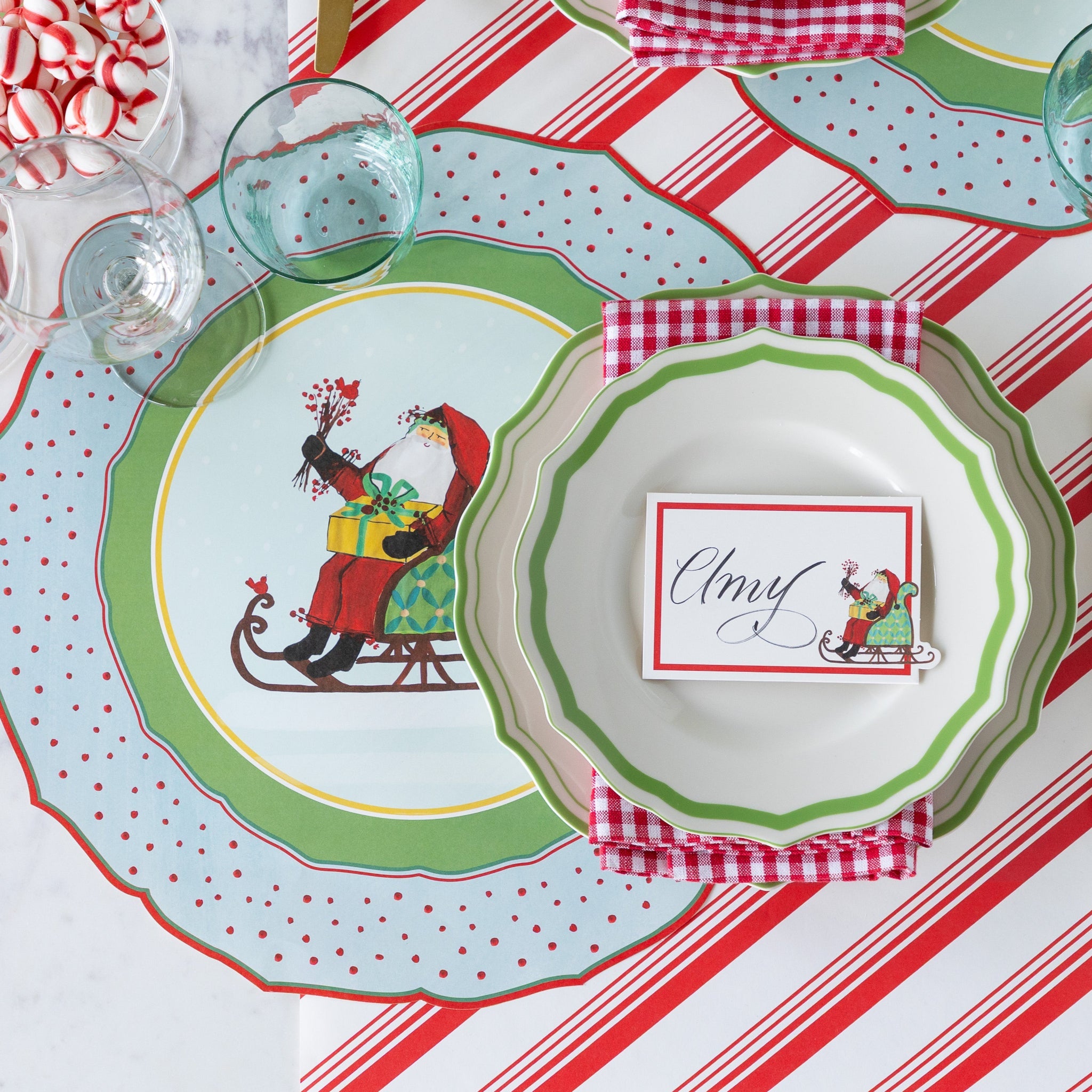 Die-cut Old St. Nick Sleigh Placemat