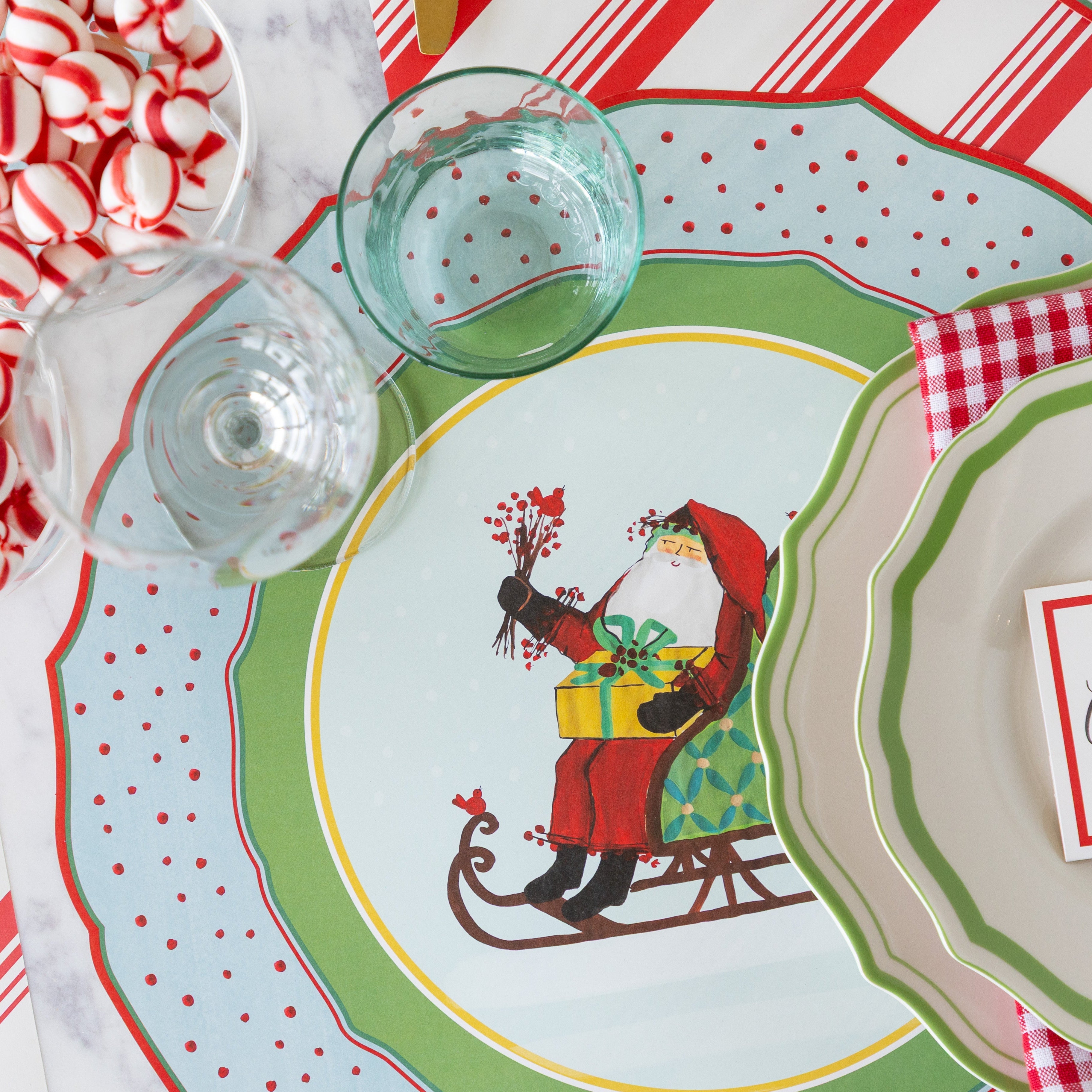 Die-cut Old St. Nick Sleigh Placemat