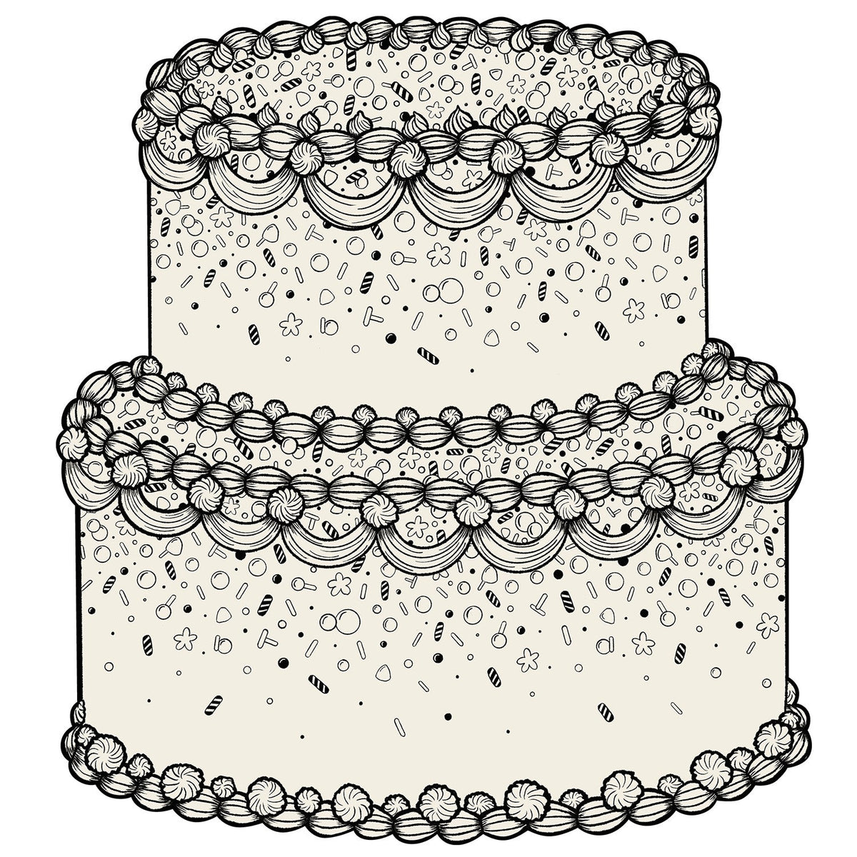 Die-cut Coloring Birthday Cake Placemat