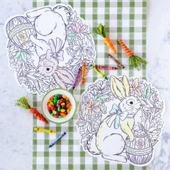 Die-cut Coloring Bunny Wreath Placemat