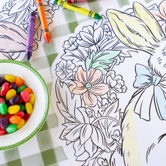Die-cut Coloring Bunny Wreath Placemat