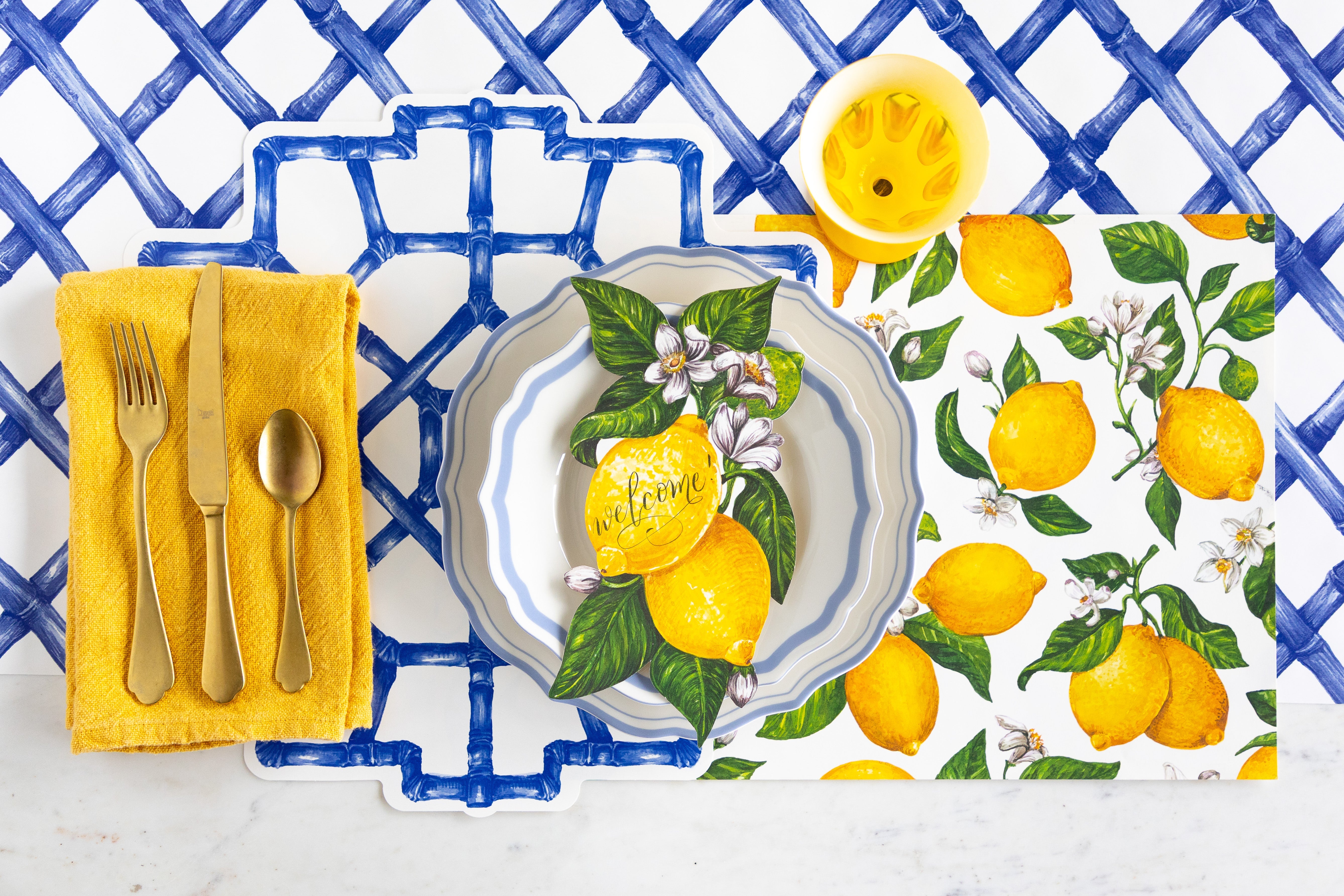 Die-cut Blue Bamboo Placemat