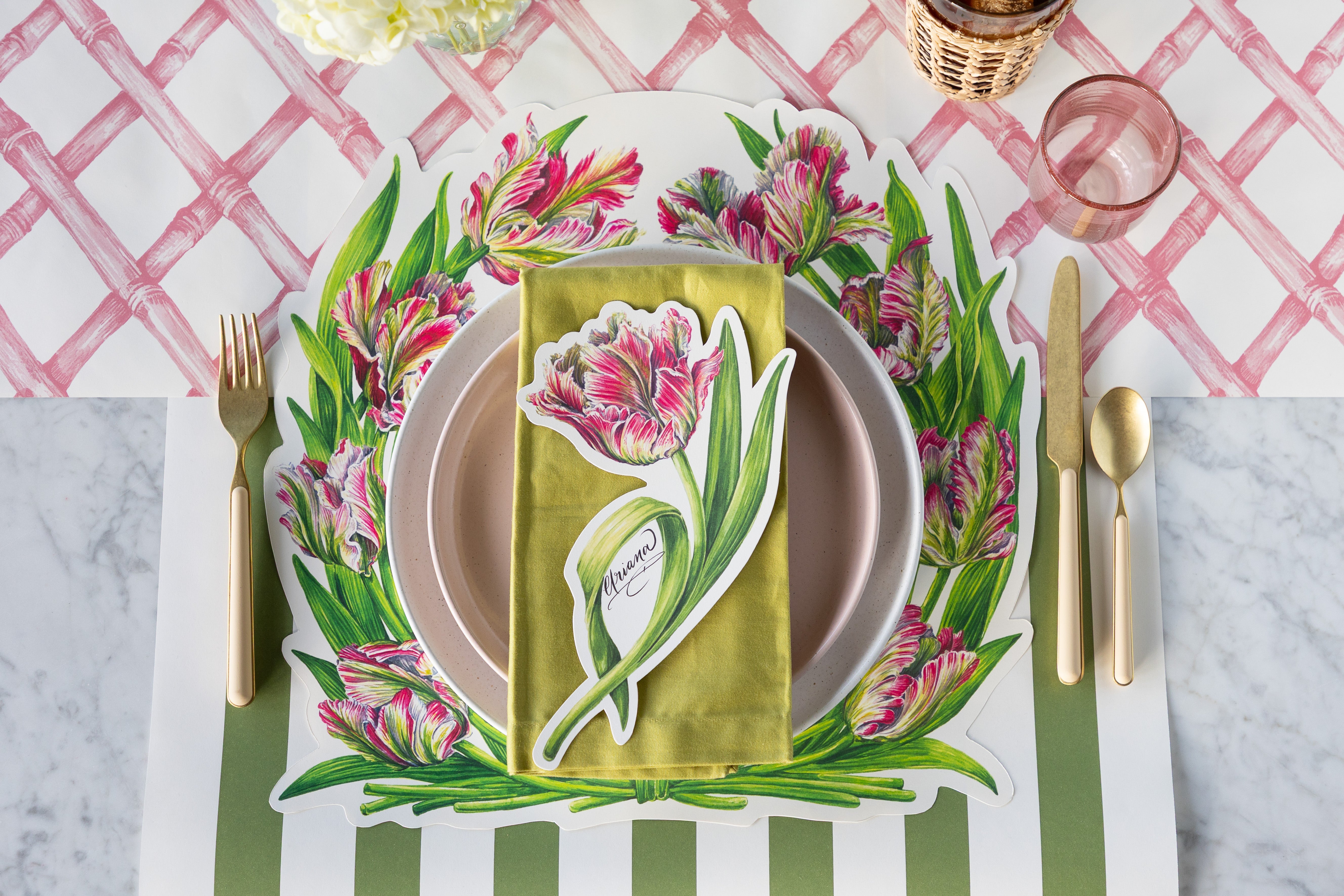 Die-cut Parrot Tulip Placemat