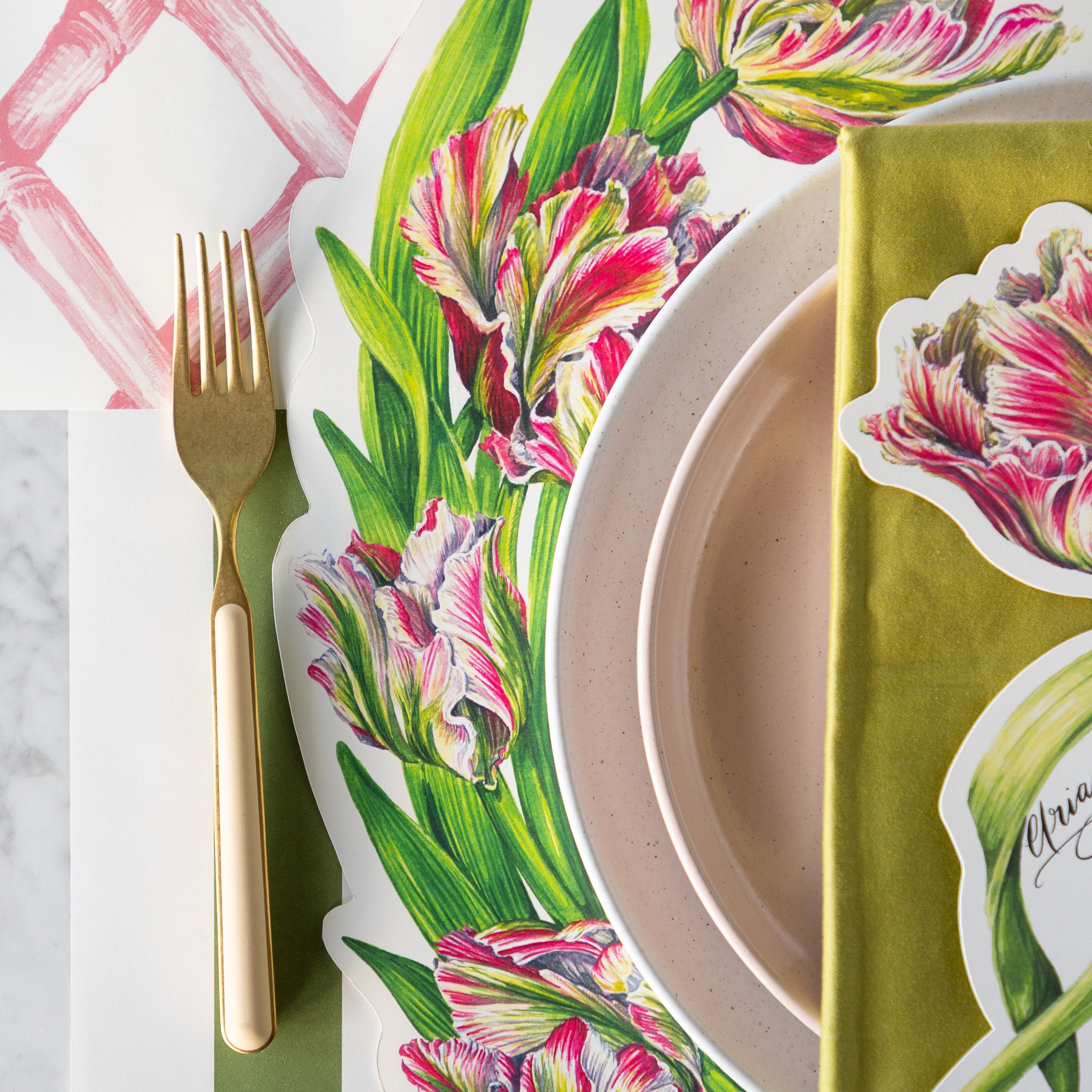 Die-cut Parrot Tulip Placemat