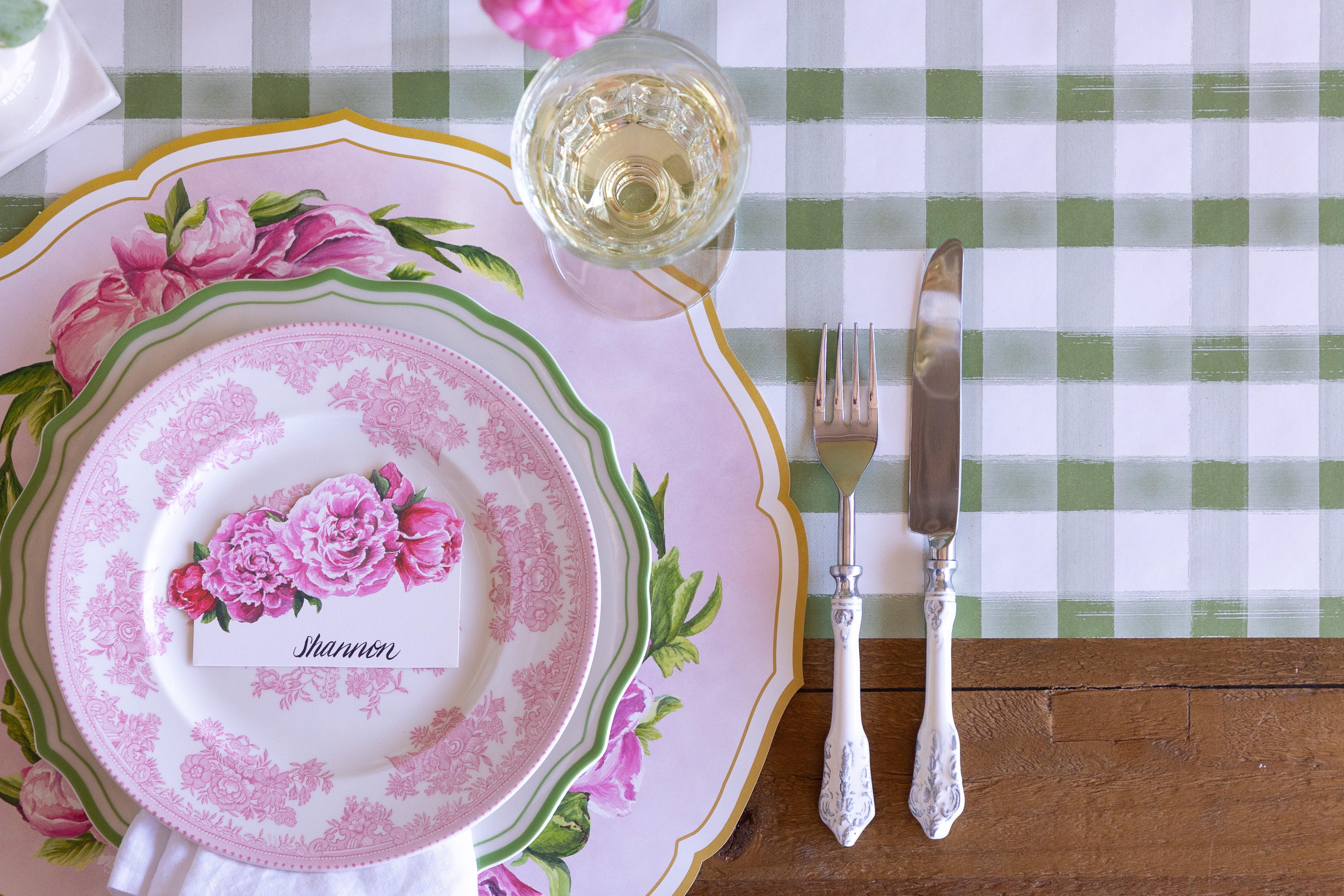 Die-cut Peony China Placemat