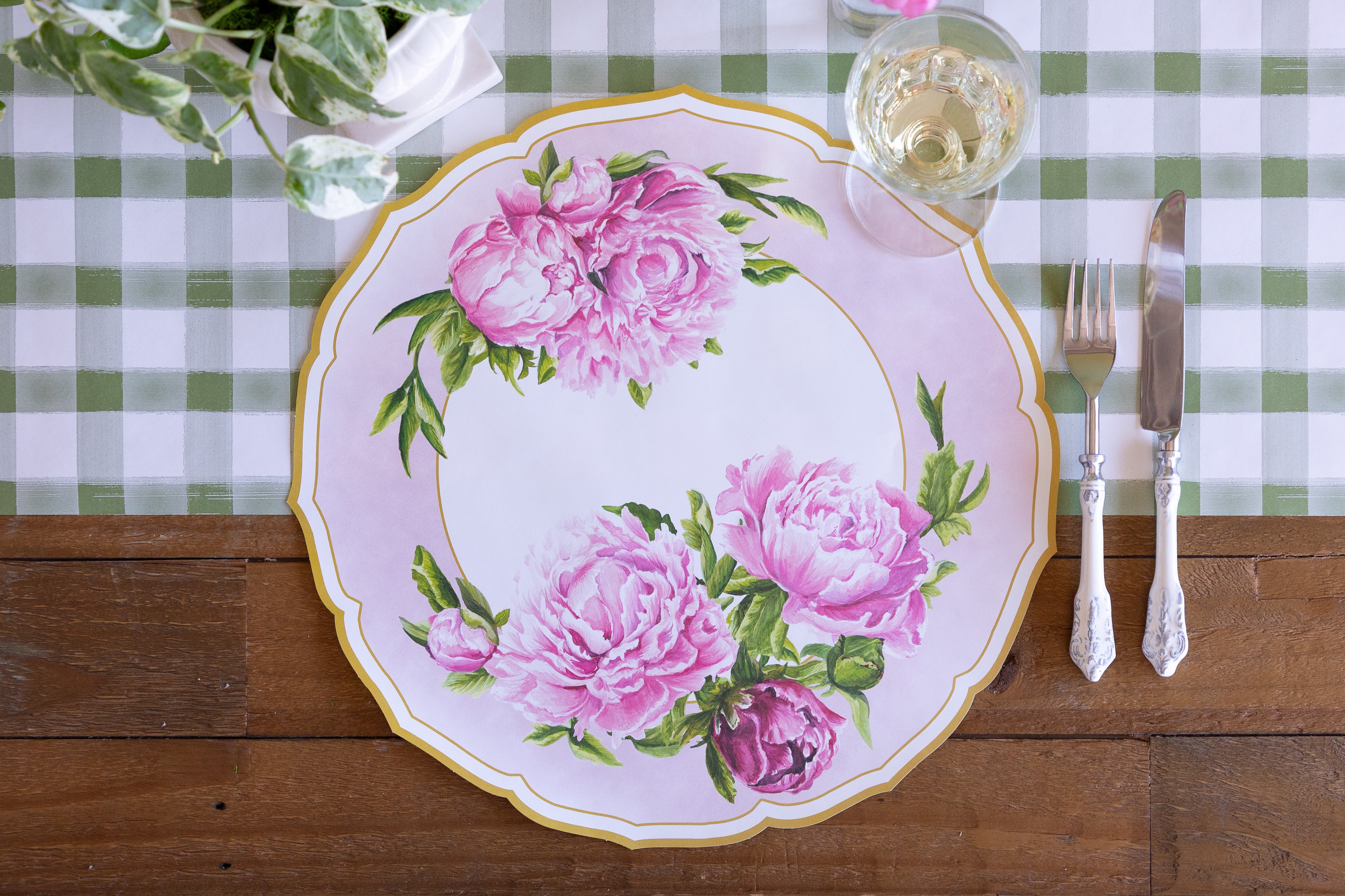 Die-cut Peony China Placemat