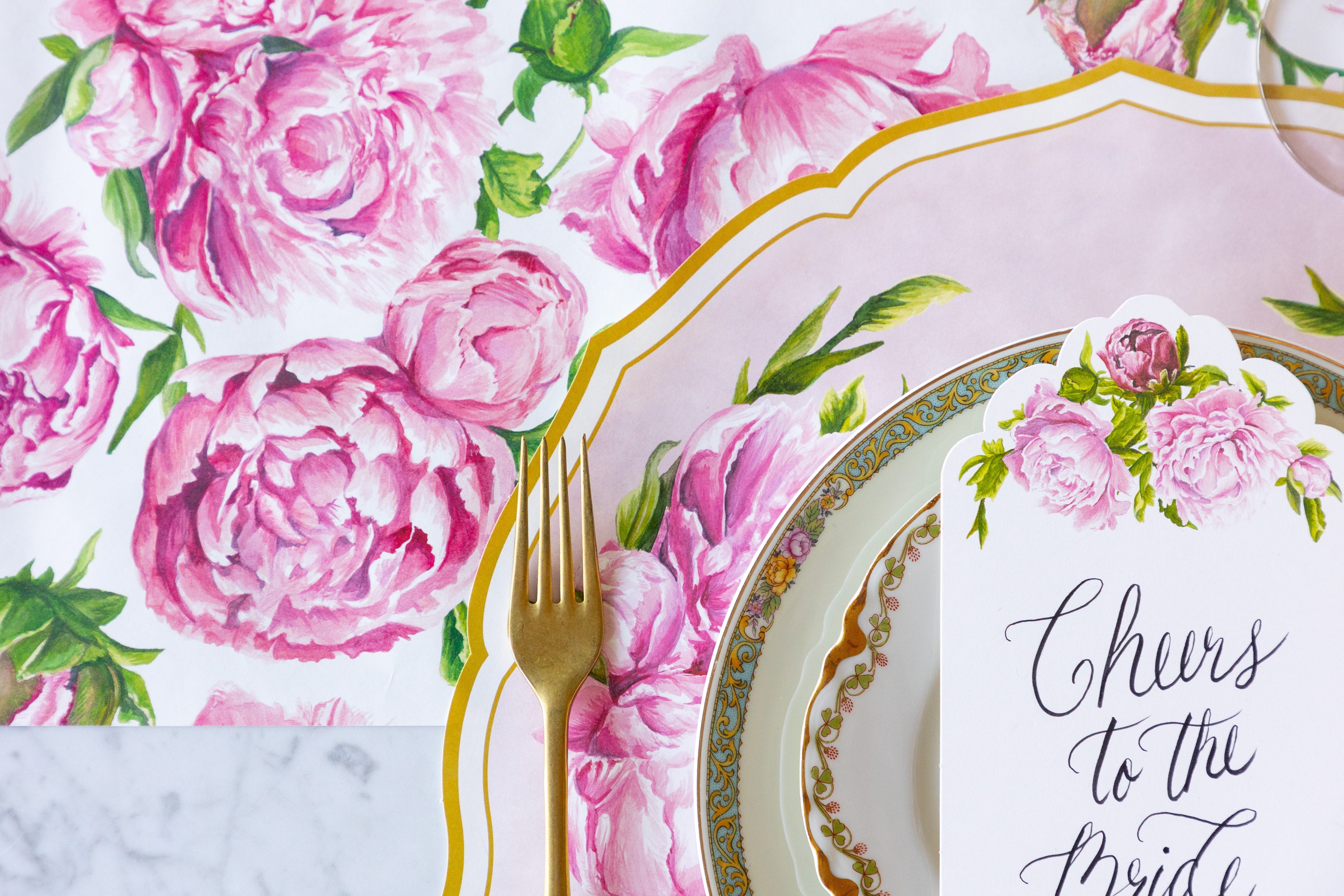 Die-cut Peony China Placemat