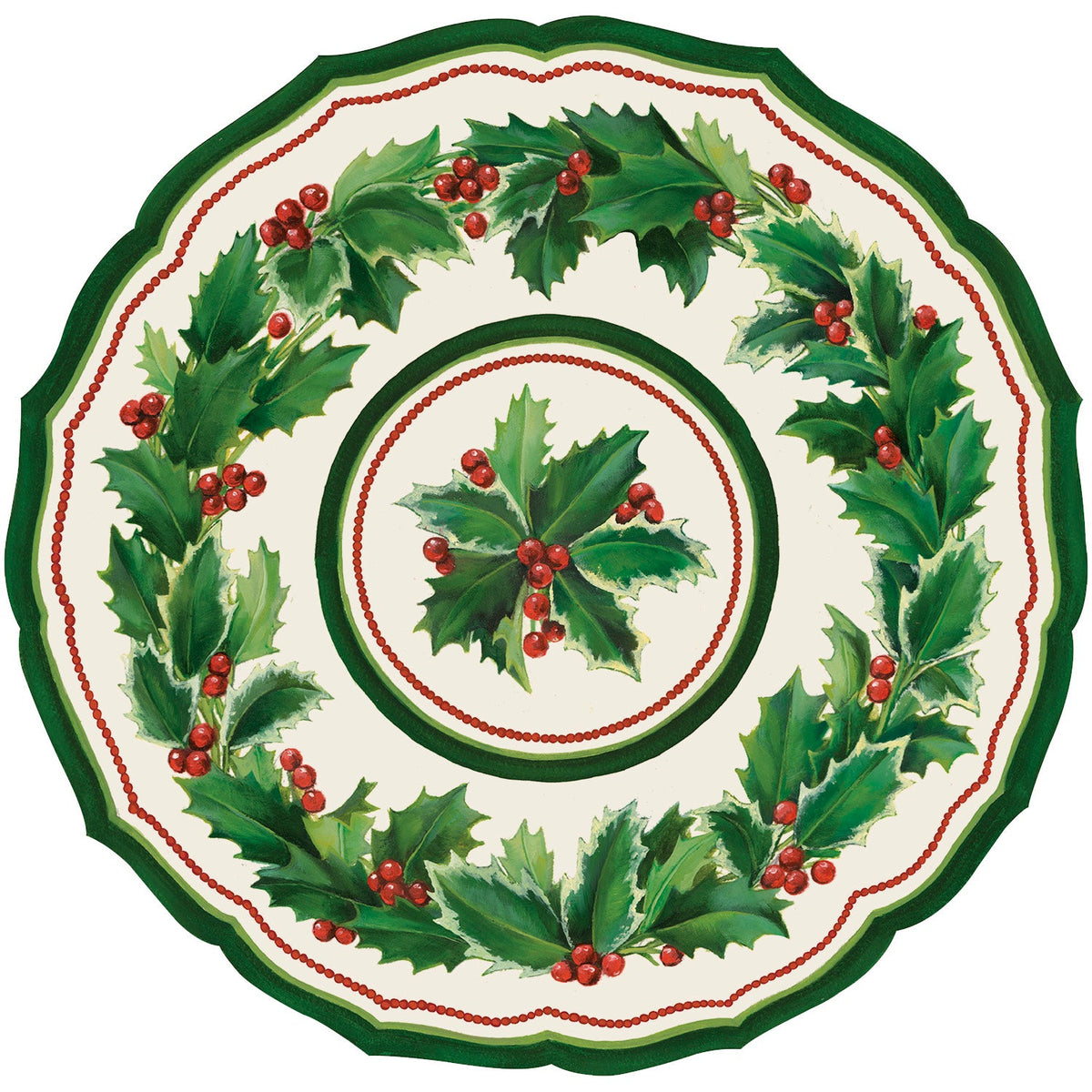 Die-cut Holiday Holly China Placemat