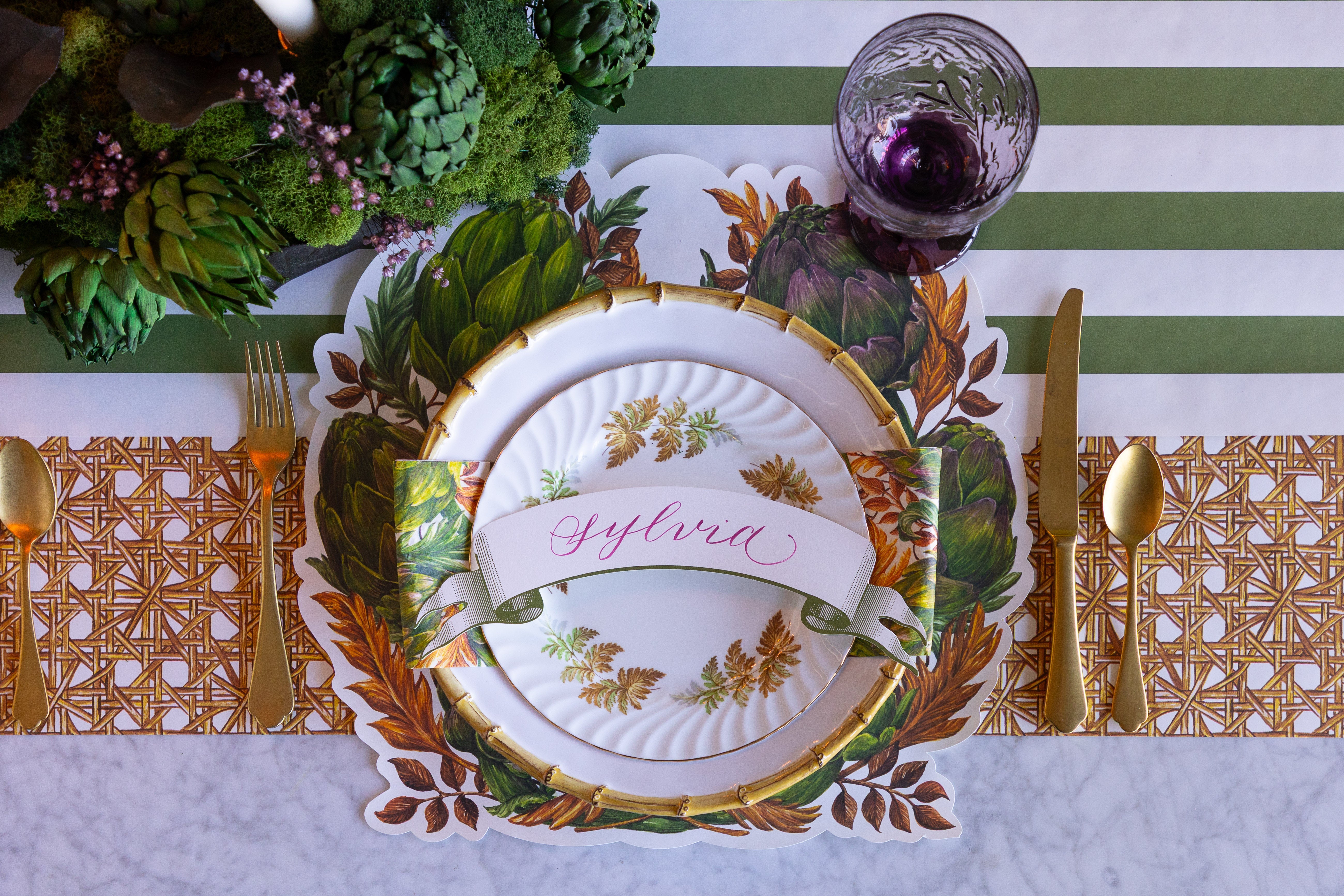 Die-cut Artichoke Wreath Placemat