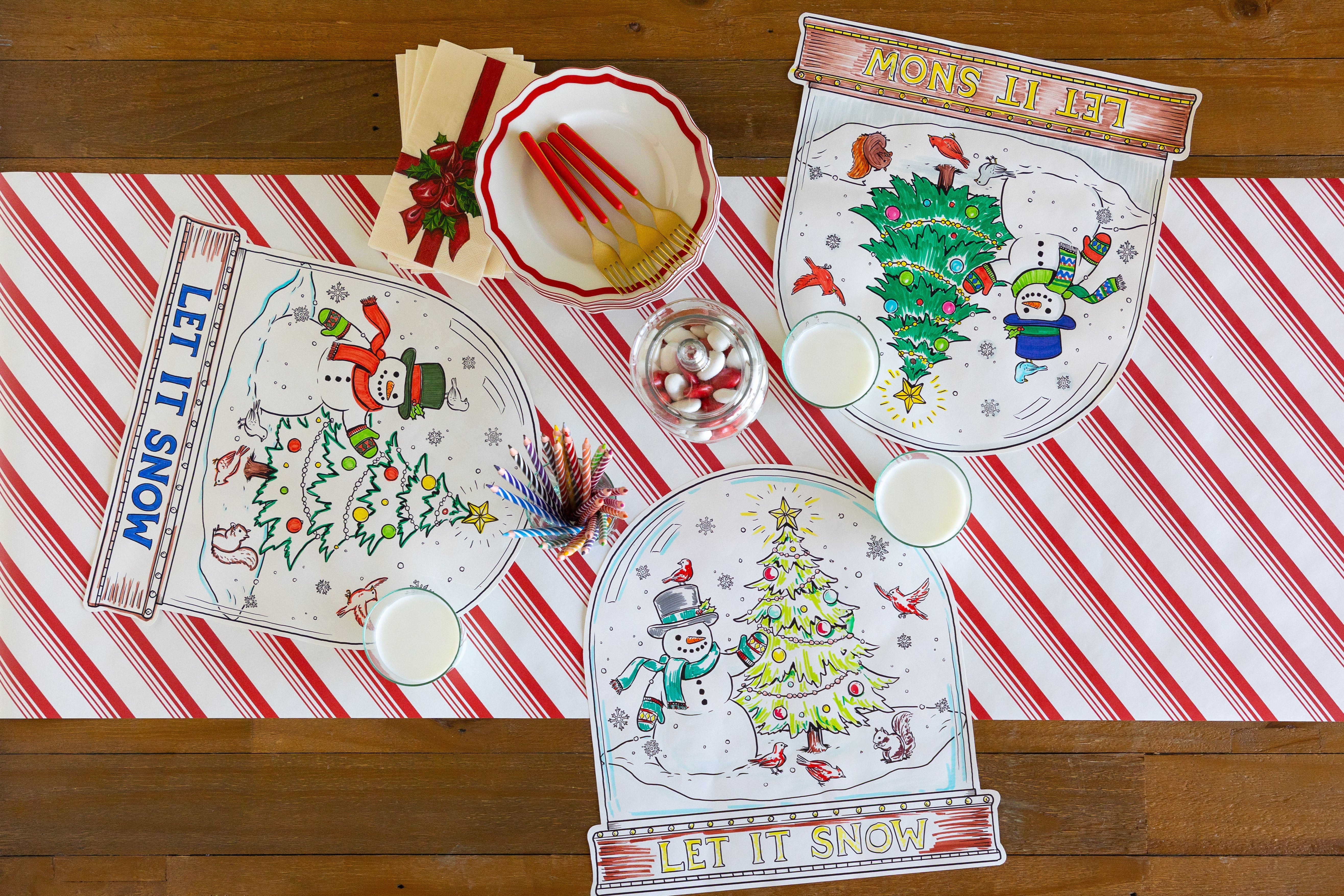 Die-cut Snow Globe Coloring Placemat