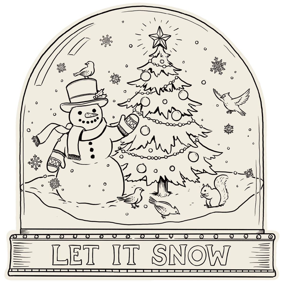Die-cut Snow Globe Coloring Placemat