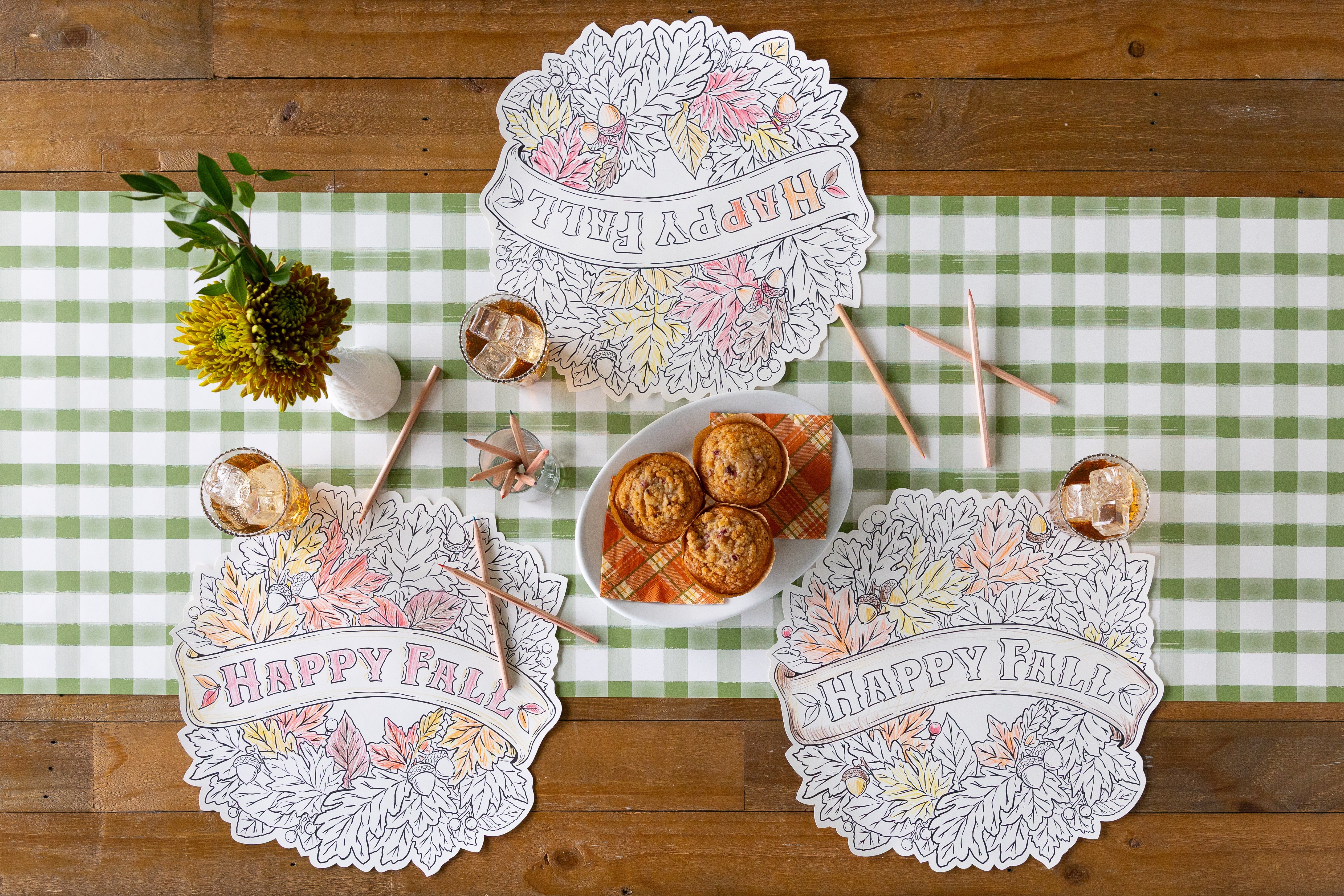 Die-cut Happy Fall Coloring Placemat