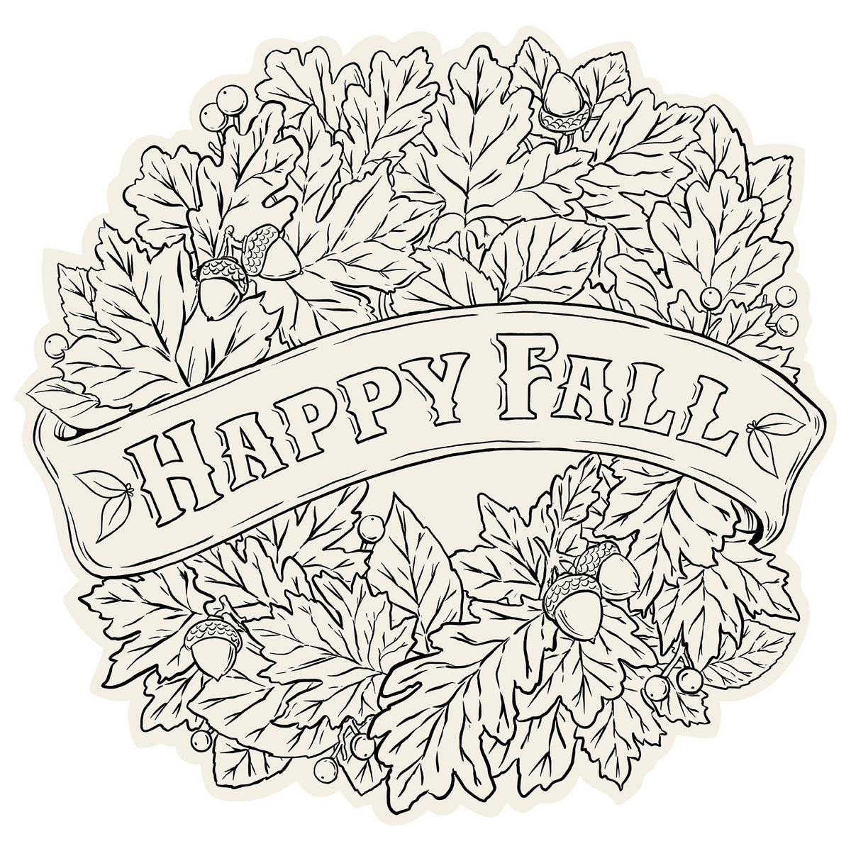 Die-cut Happy Fall Coloring Placemat