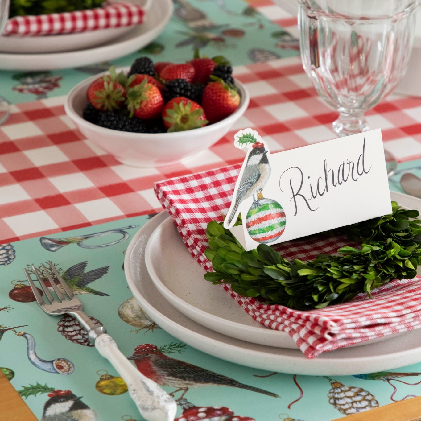 Christmas Chickadee Place Card