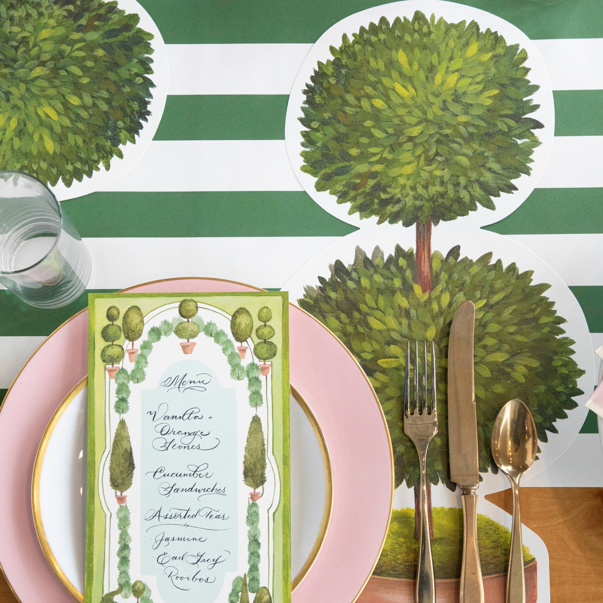 Dark Green Classic Stripe Runner