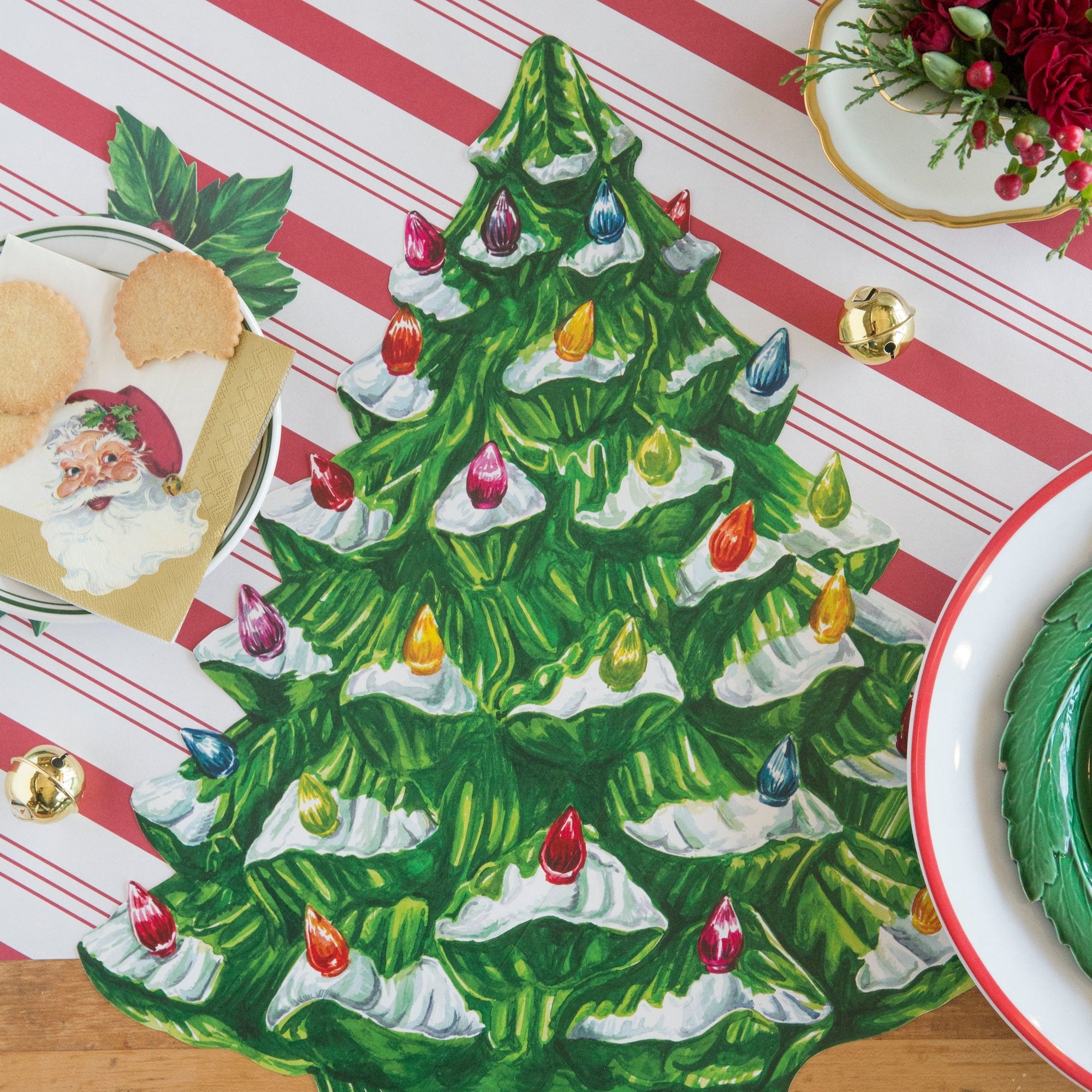 Die-cut Vintage Christmas Tree Placemat