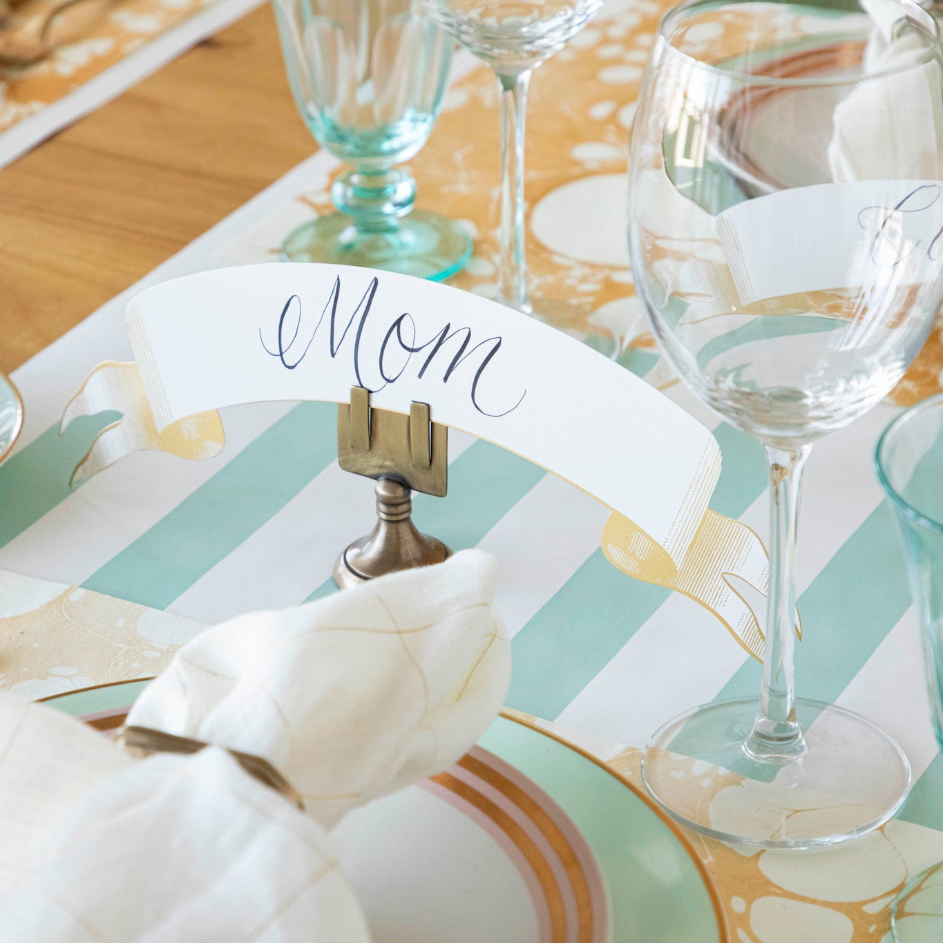 Classic Gold Banner Table Accent