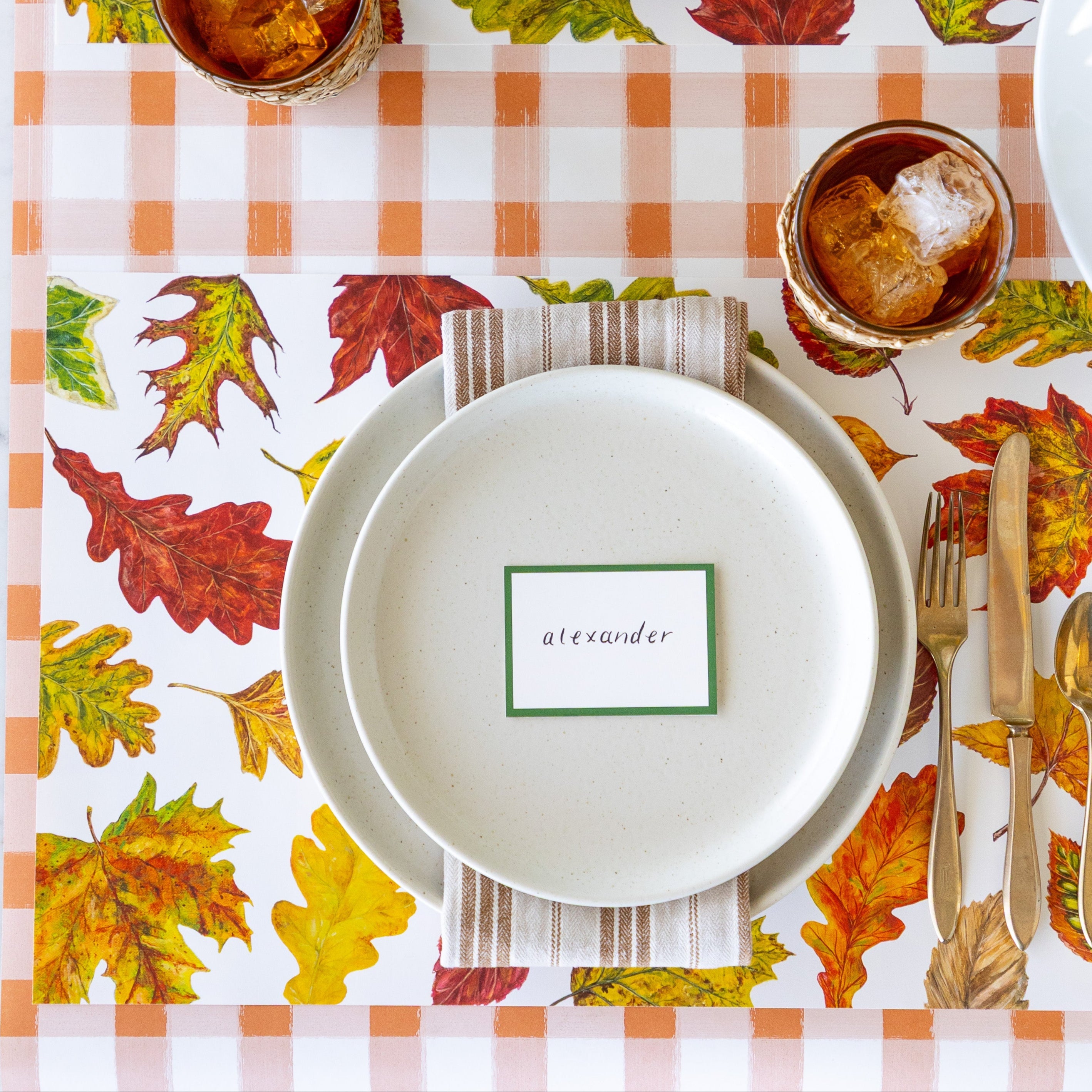 Dark Green Frame Place Card