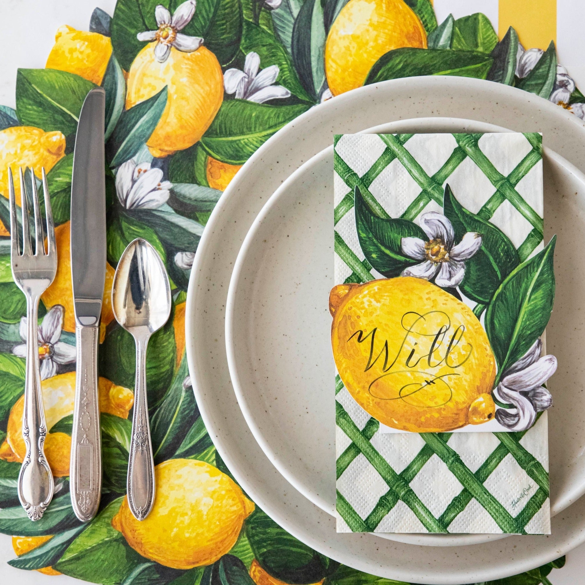 Die-cut Lemon Wreath Placemat