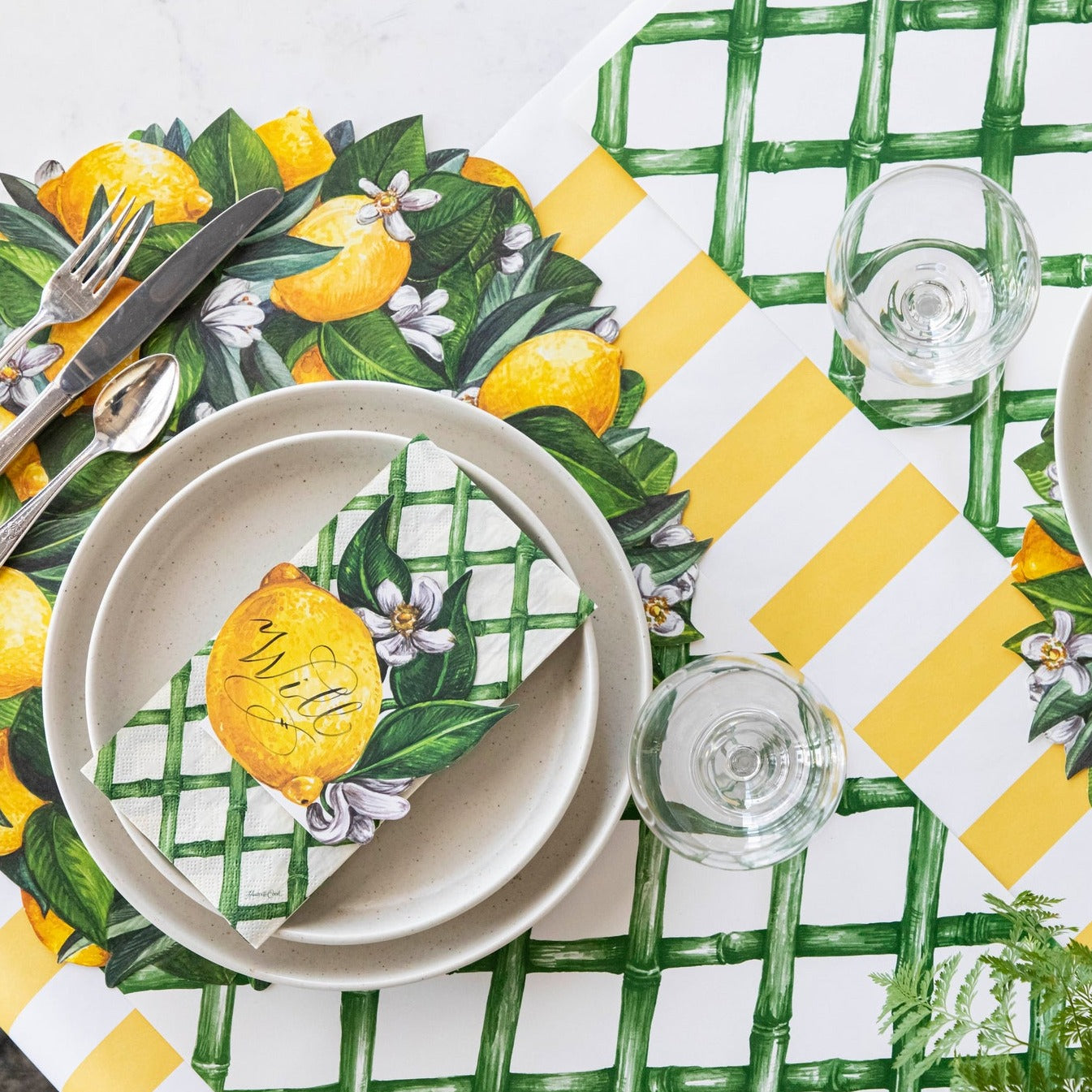 Die-cut Lemon Wreath Placemat