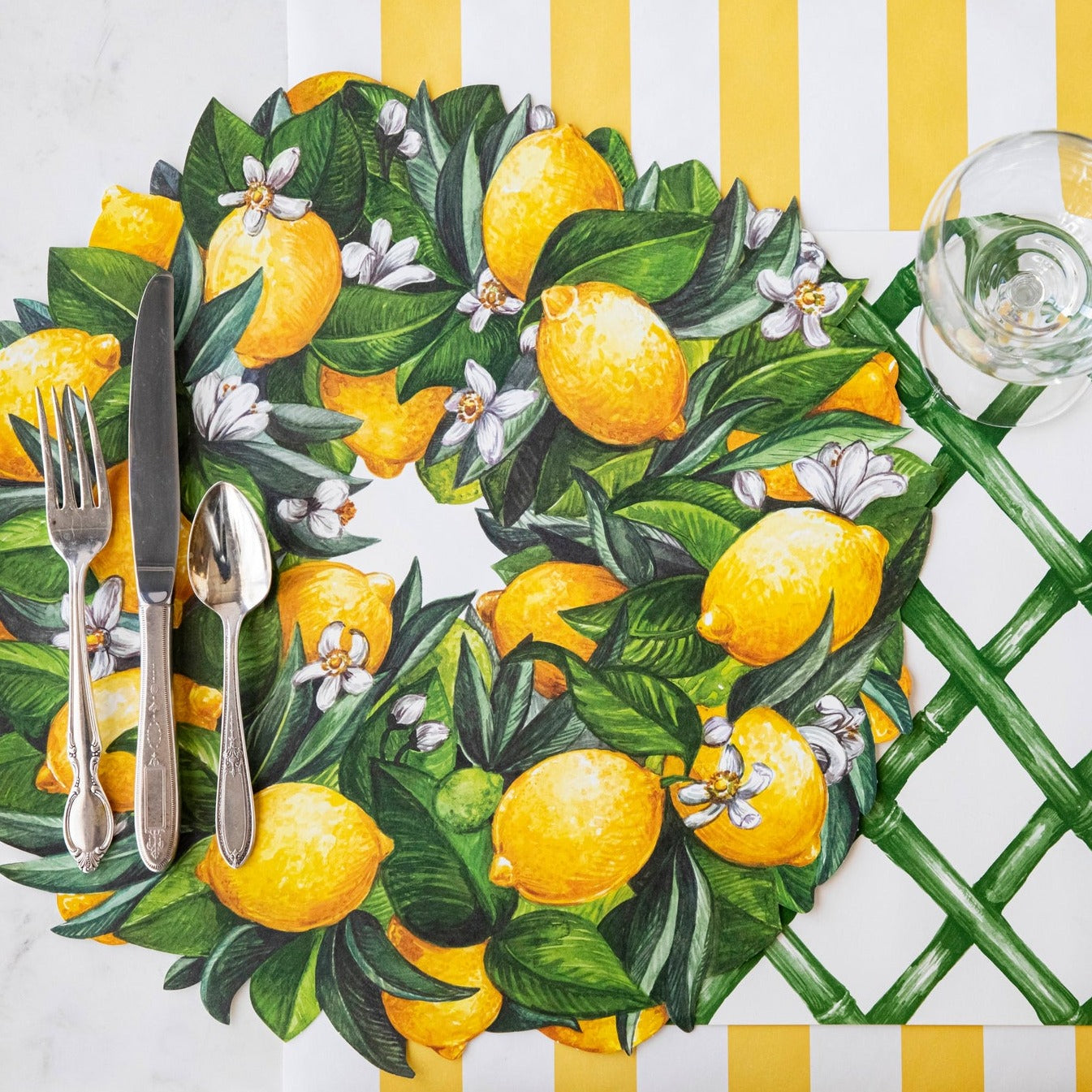 Die-cut Lemon Wreath Placemat