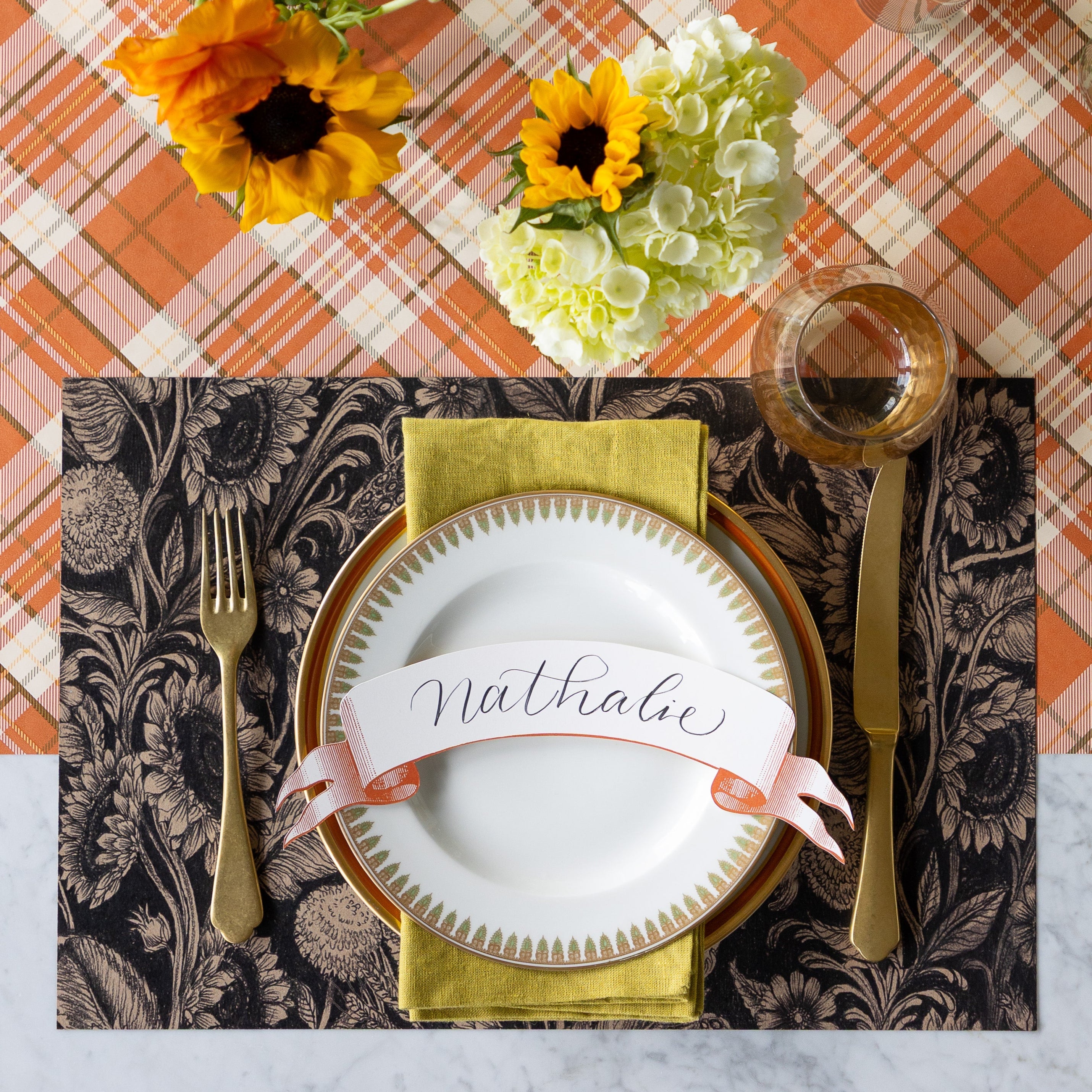Classic Orange Banner Table Accent