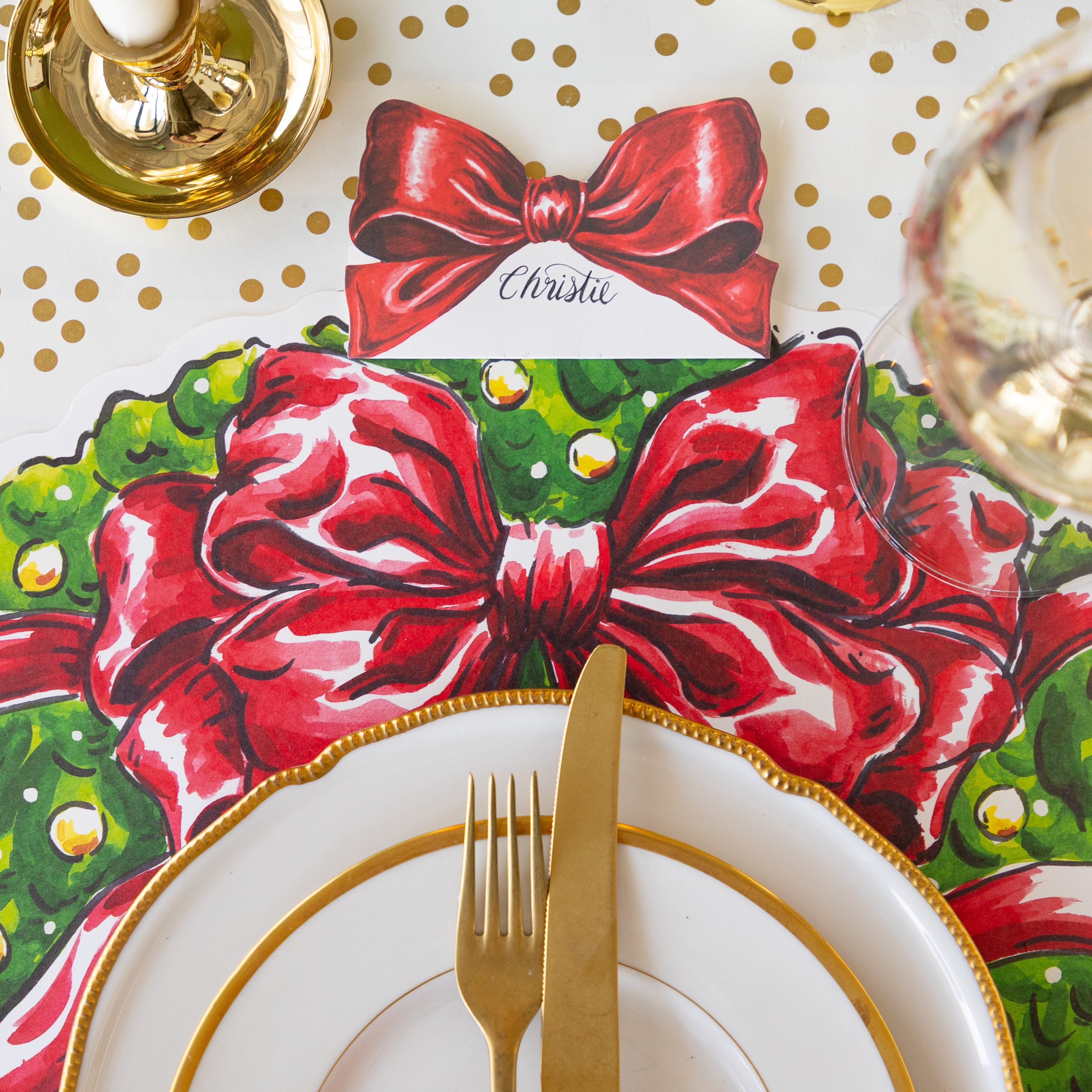 Die-cut Holiday Wreath Placemat