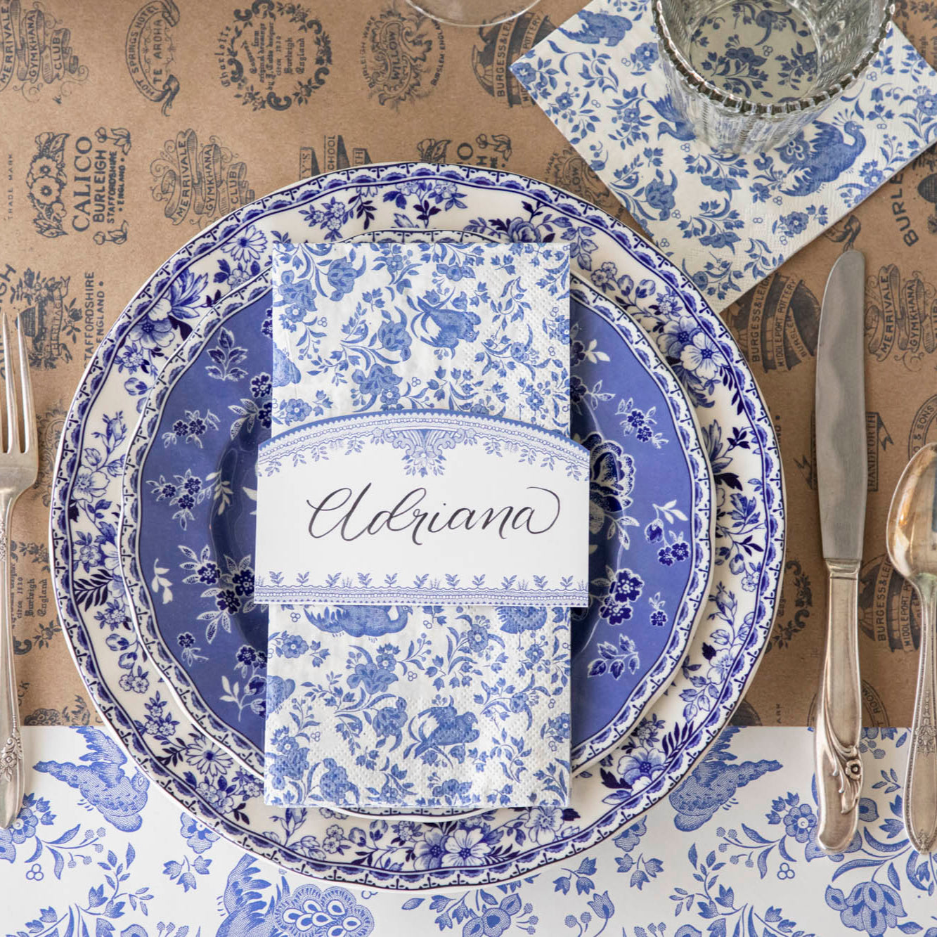 Blue Regal Peacock Guest Napkins
