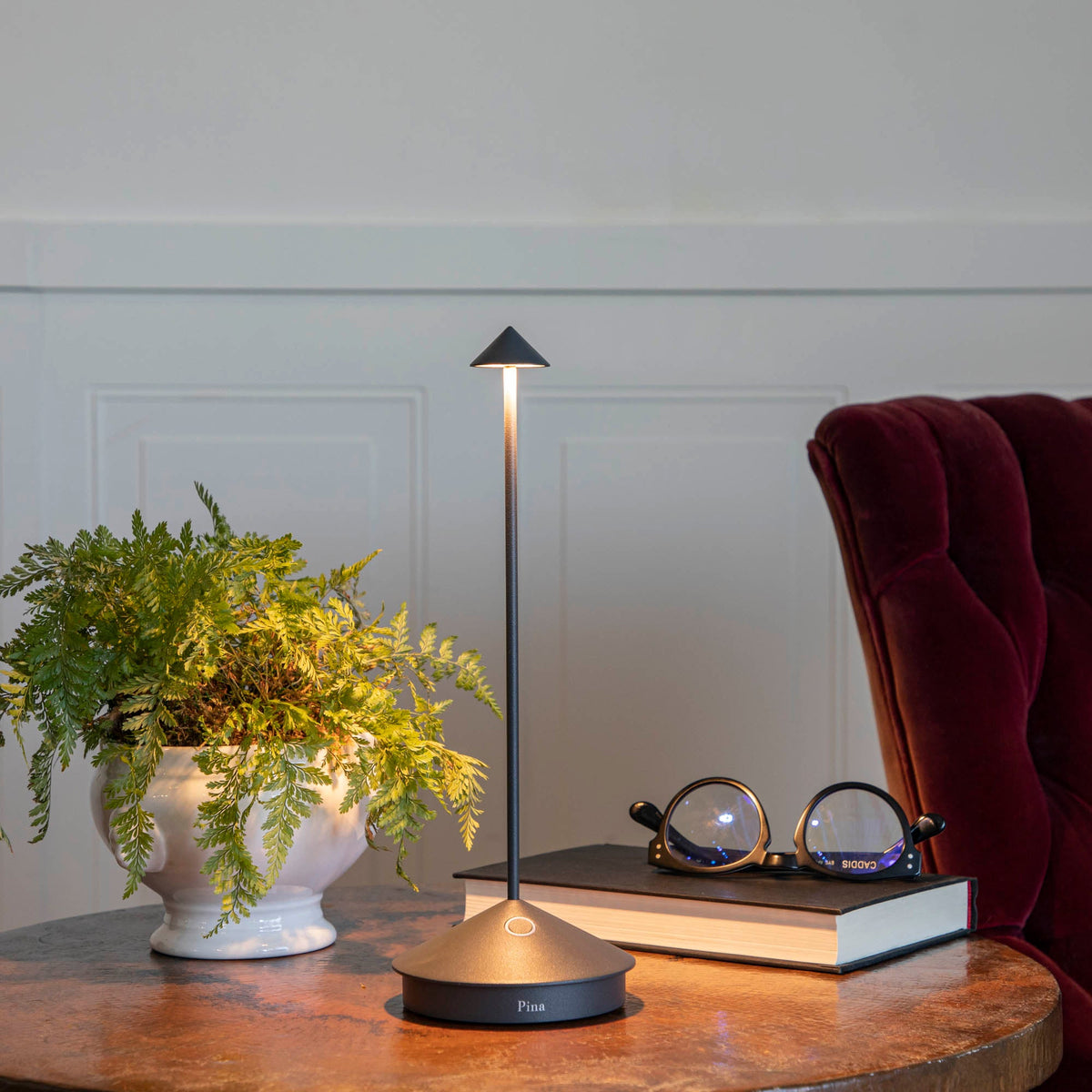 Dark Grey LED Cordless Lamp