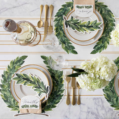 Die-cut Green Laurel Wreath Placemat
