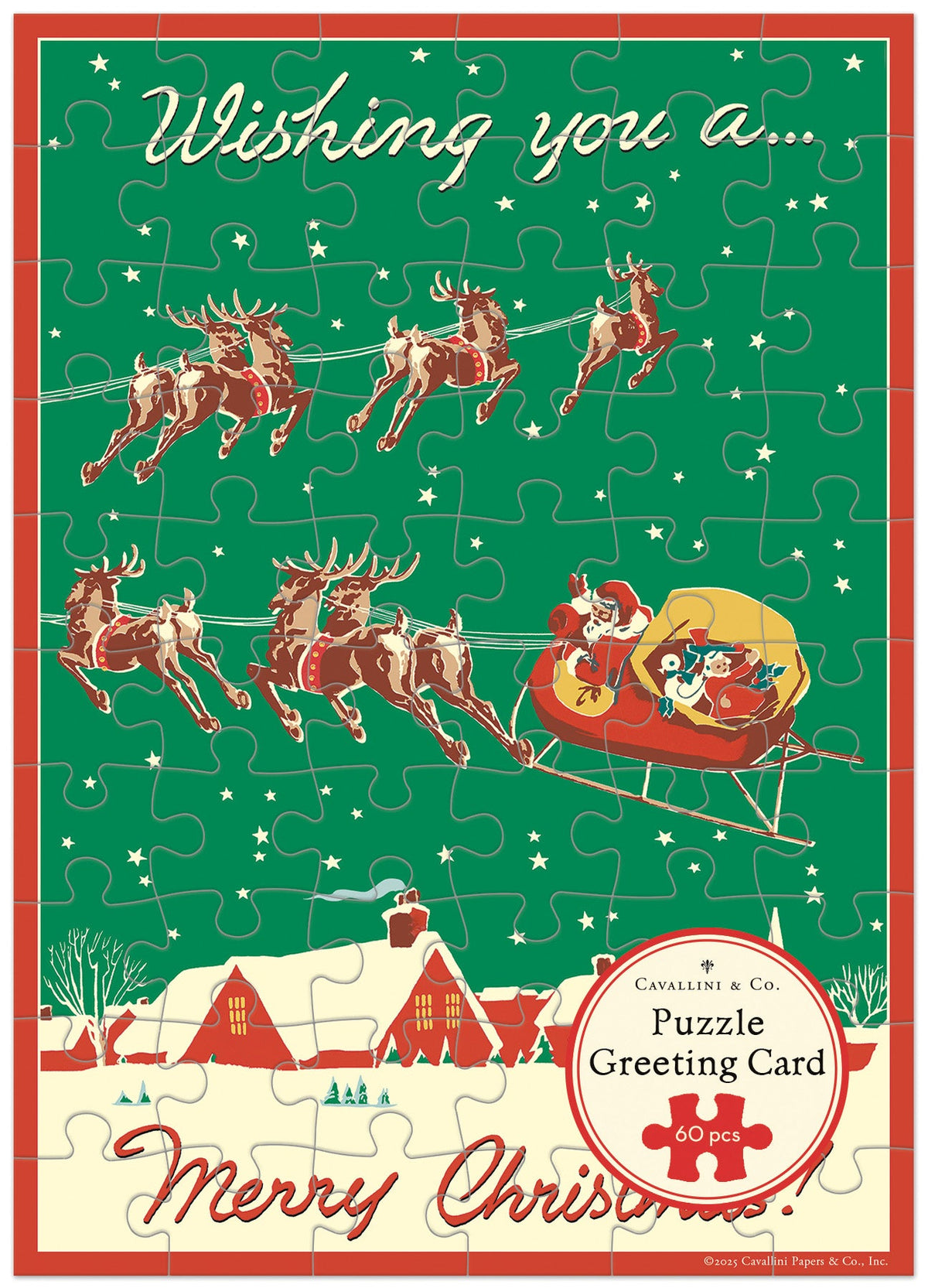 Christmas Reindeer Puzzle Greeting Card