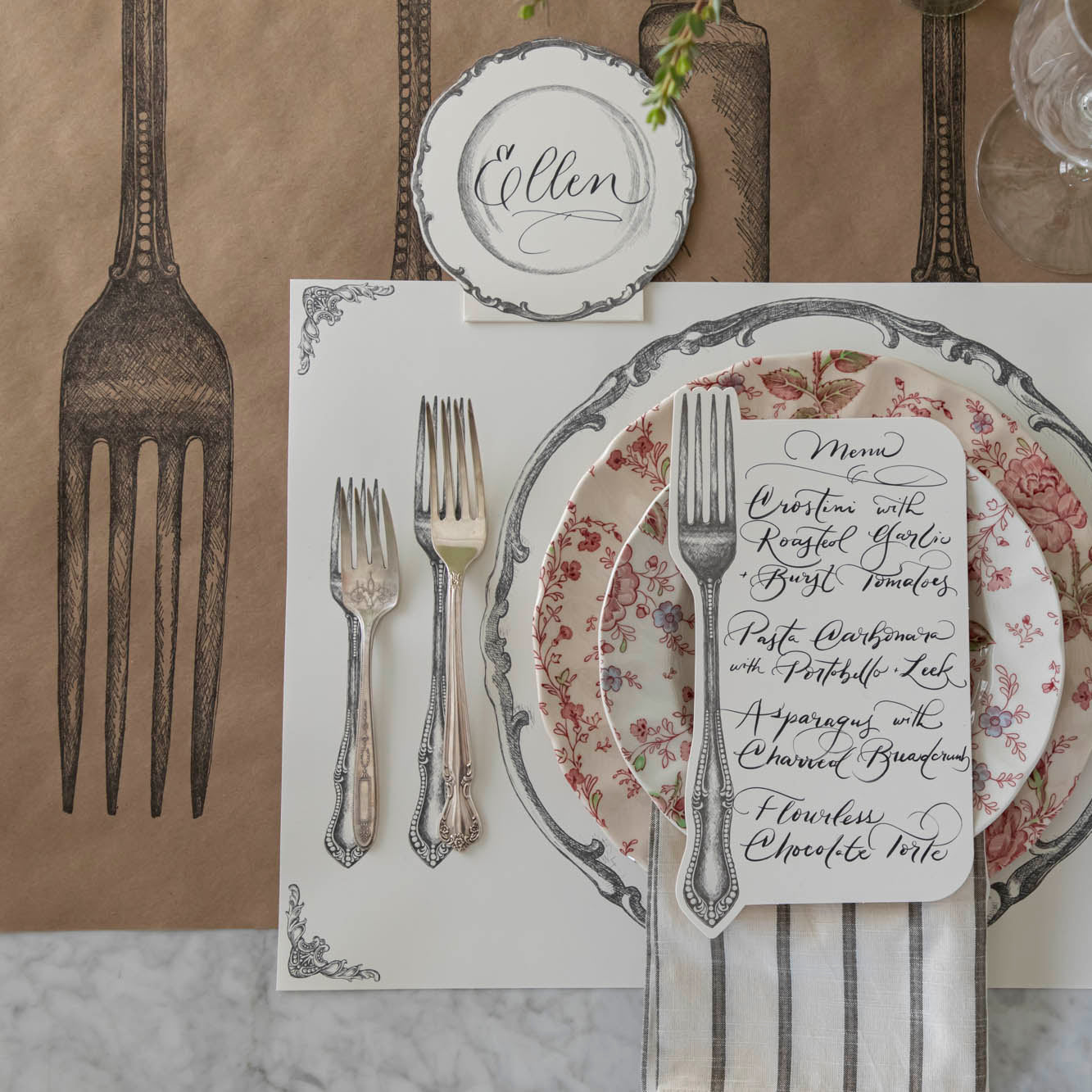 Cutlery on Kraft Runner