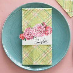 Bright Green Plaid Guest Napkin