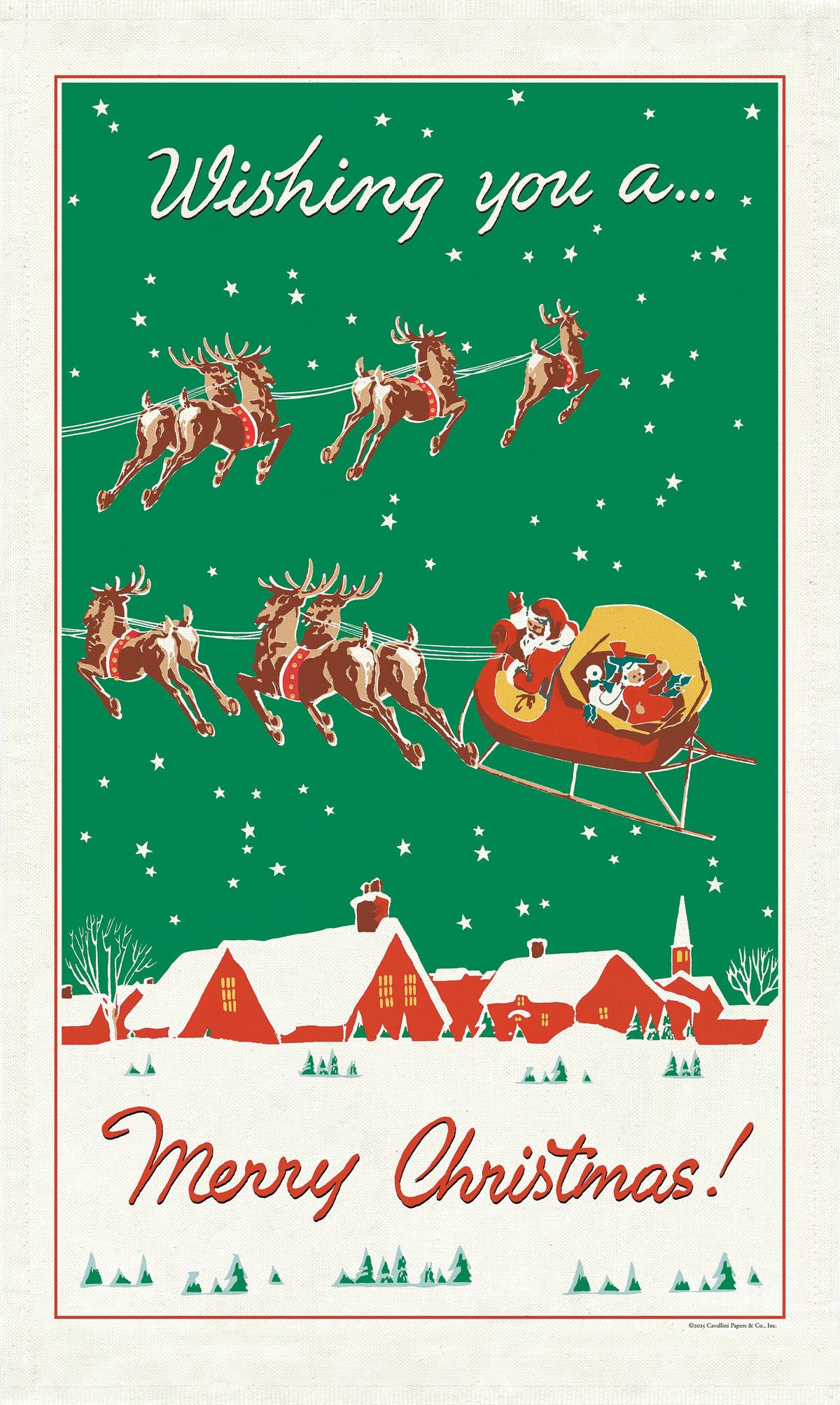Christmas Reindeer Tea Towel