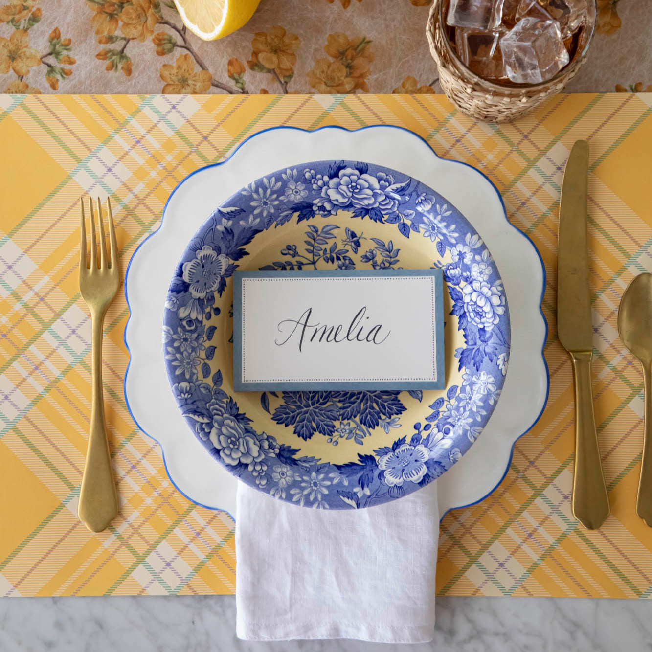 Cornflower Blue Place Card